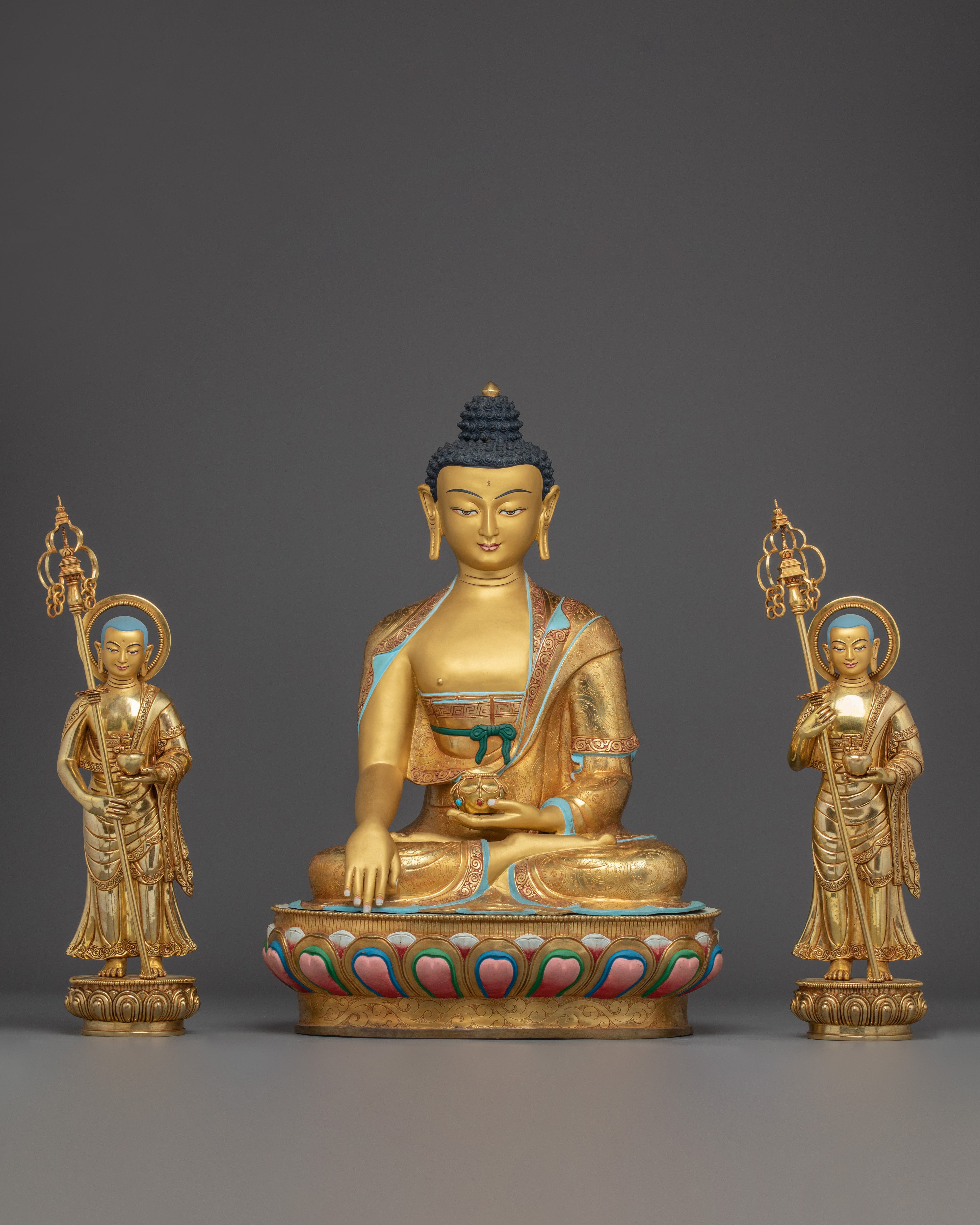 Enlightened Master Shakyamuni Buddha With Disciples | Meditation Decor
