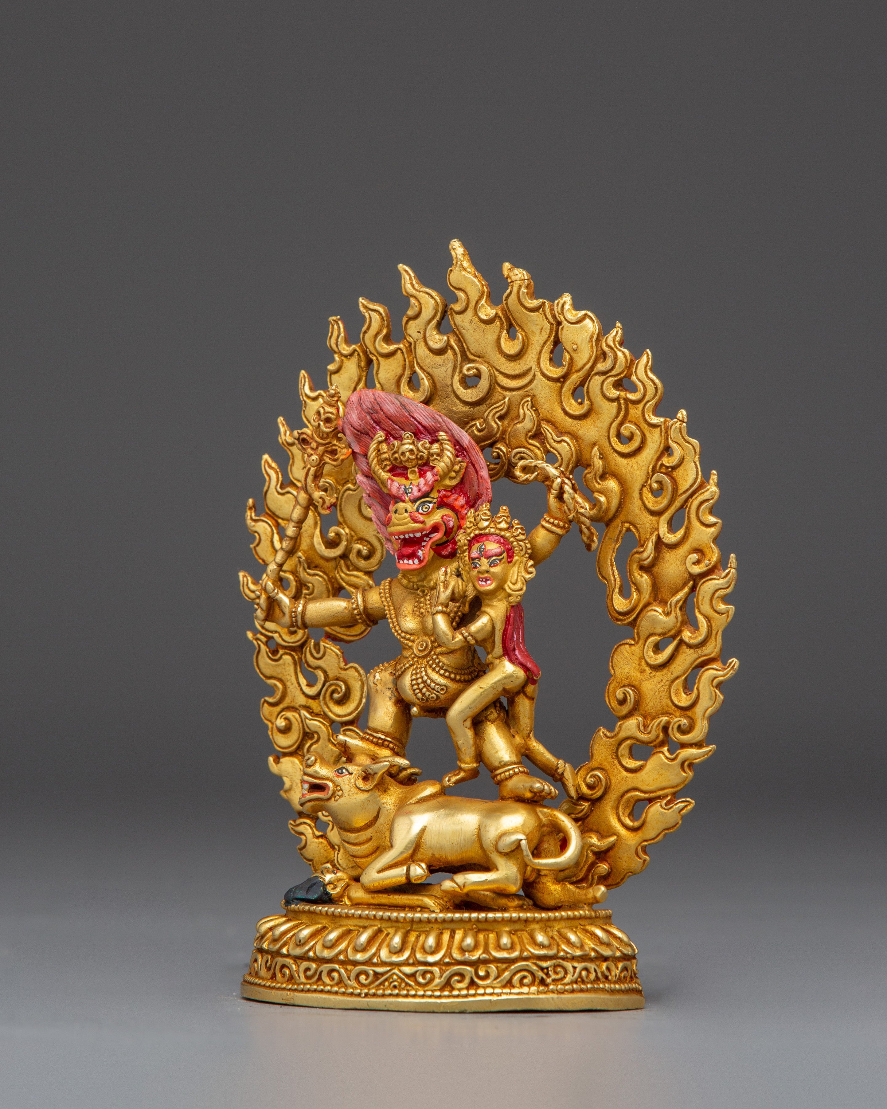 Wrathful Deity Yamantaka With Consort | Tibetan Buddhist Art