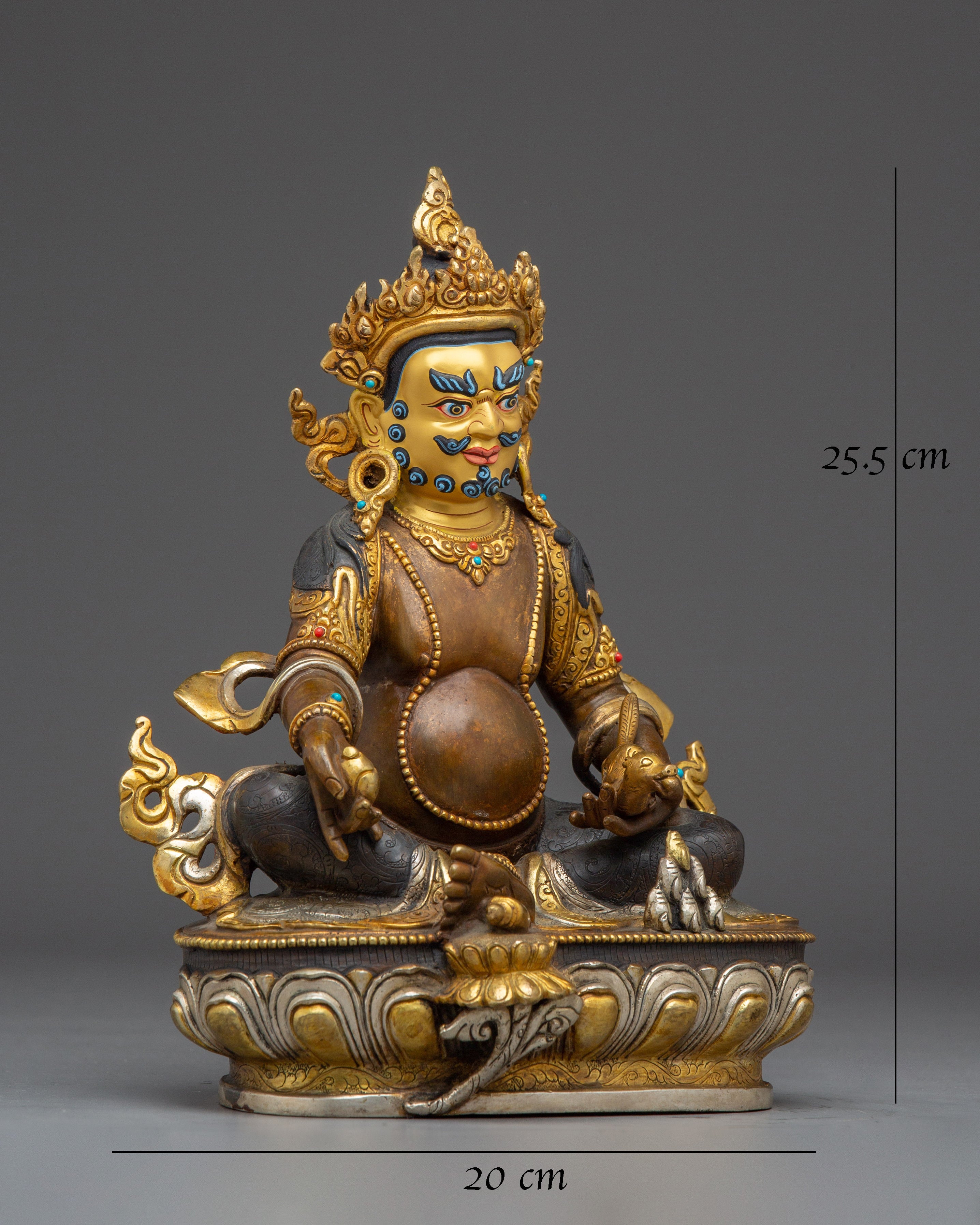 24K Gold Dzambhala Copper Statue