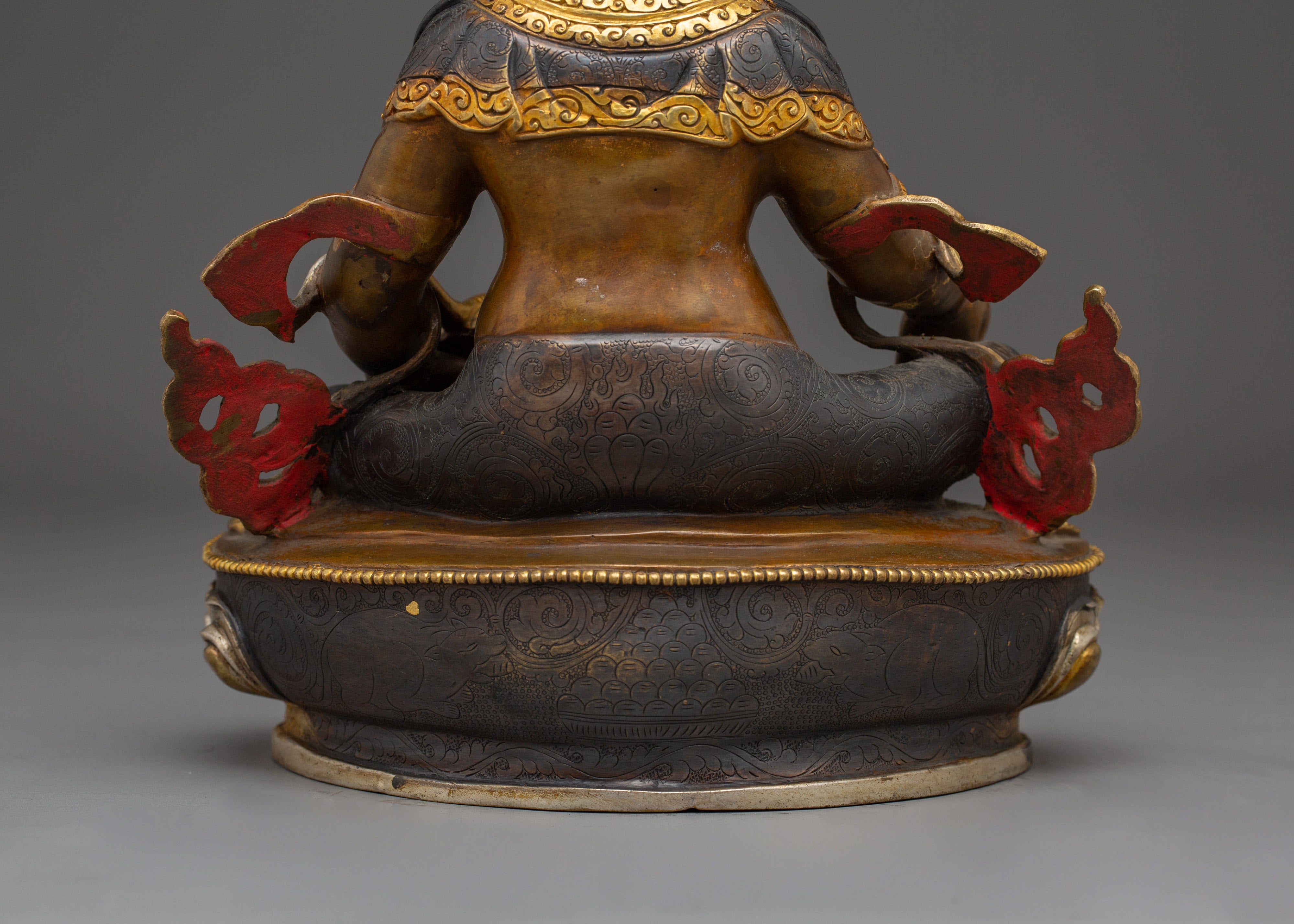24K Gold Dzambhala Copper Statue | Meditation and Sacred Decor