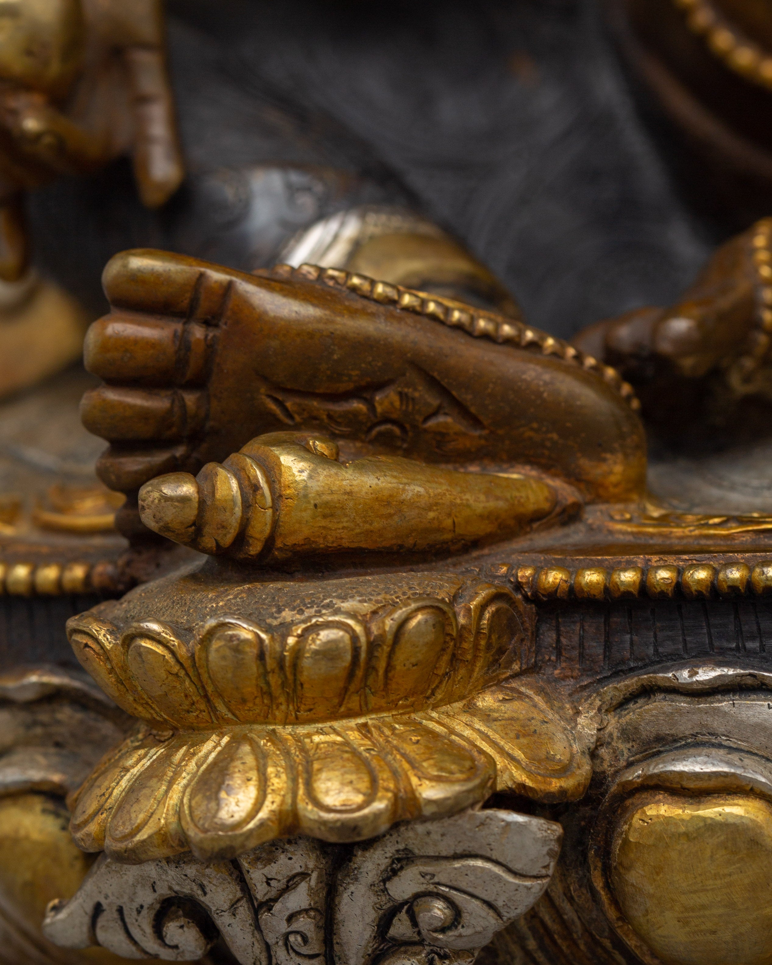 24K Gold Dzambhala Copper Statue | Meditation and Sacred Decor