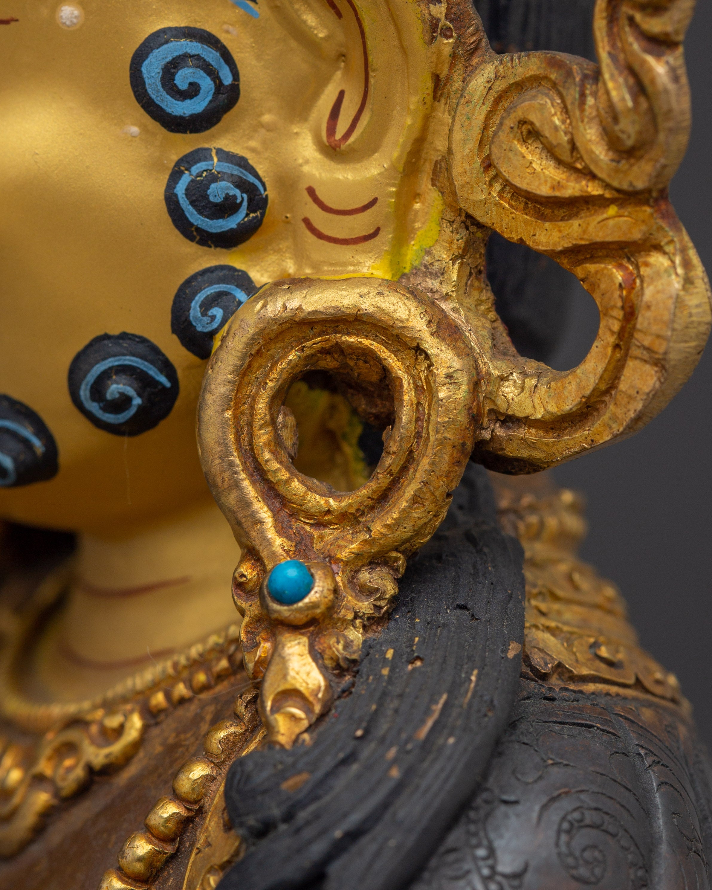 24K Gold Dzambhala Copper Statue | Meditation and Sacred Decor