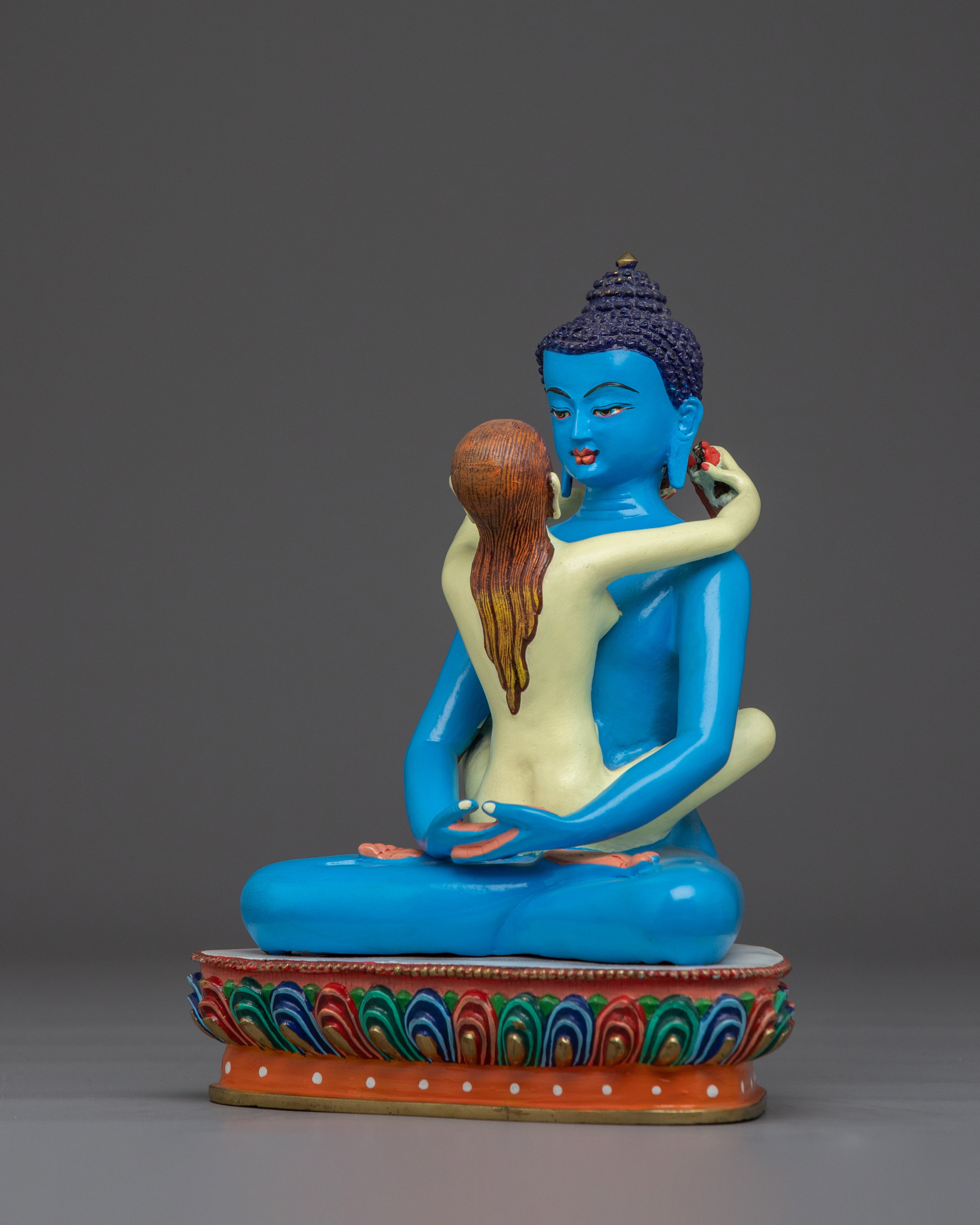 Copper Samantabhadra Statue with Acrylic | Symbol of Enlightened Wisdom