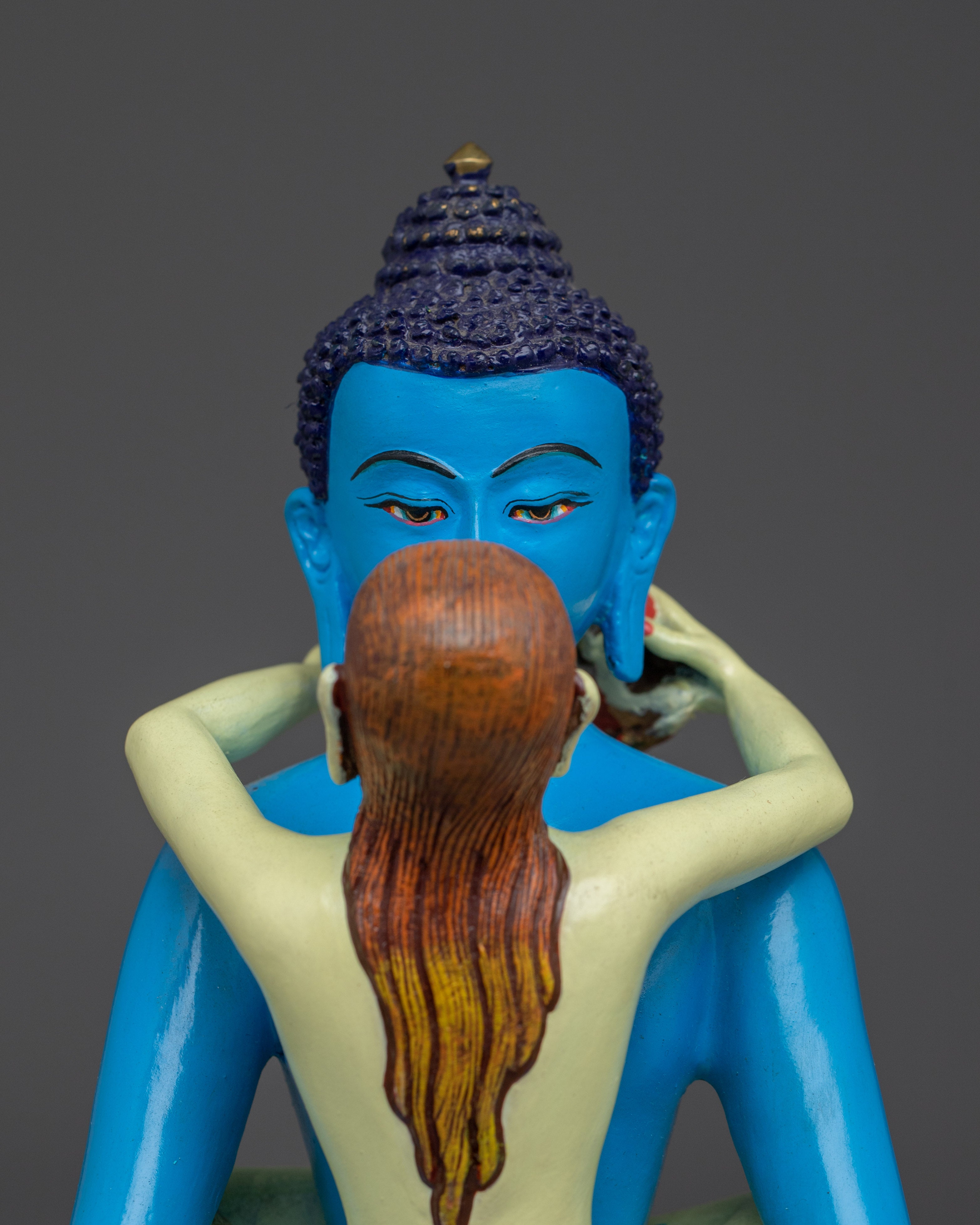 Copper Samantabhadra Statue with Acrylic | Symbol of Enlightened Wisdom