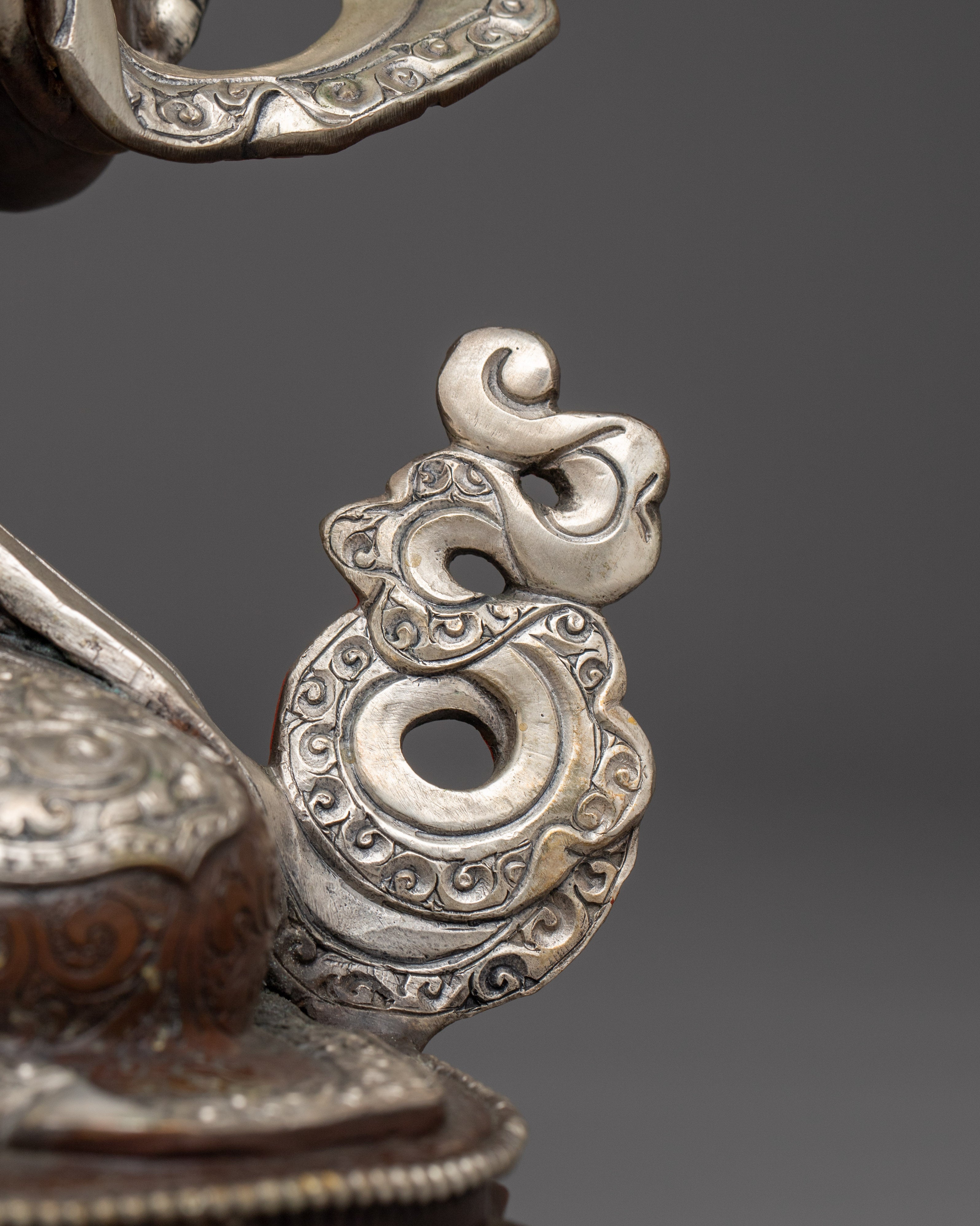 White Tara Copper Statue with Silver | Gold Painted Copper Buddhist Deity