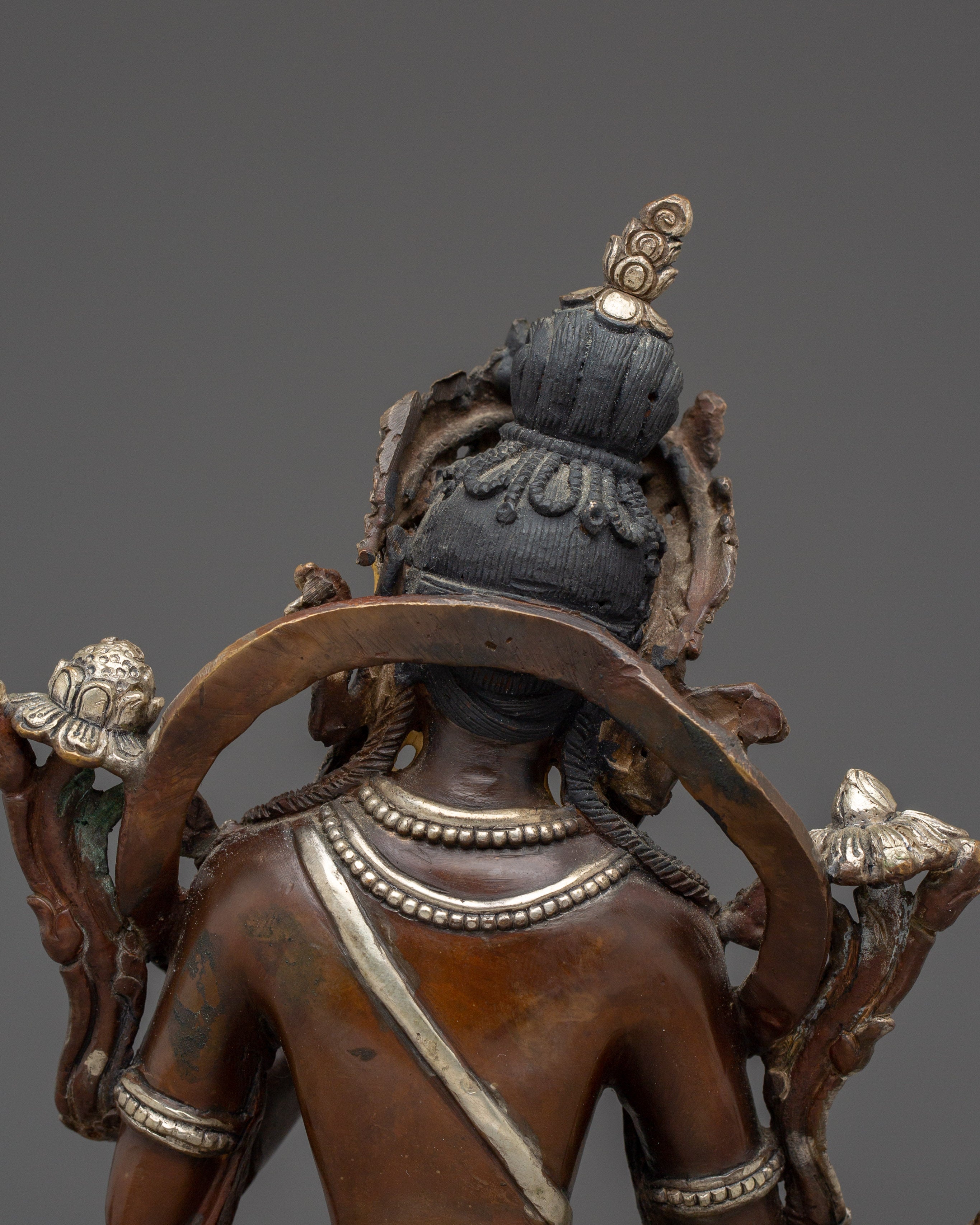 Green Tara Statue: Copper Handmade Artwork