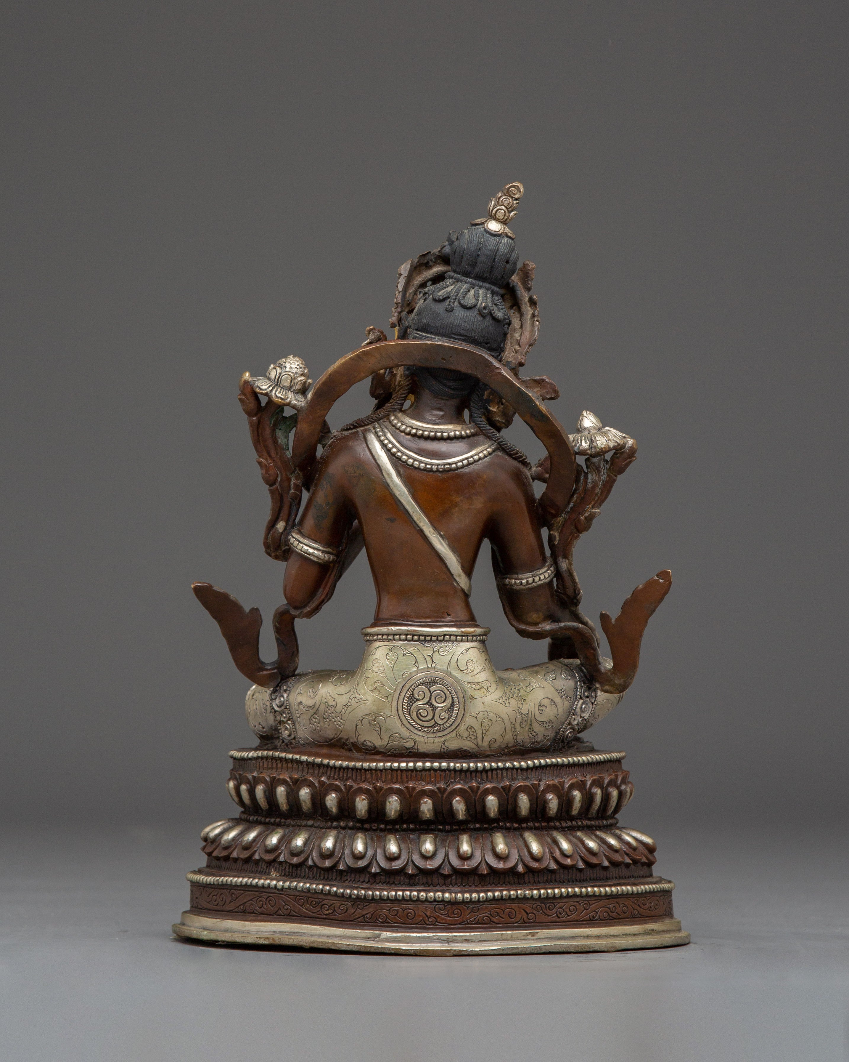 Green Tara Statue: Copper Handmade Artwork