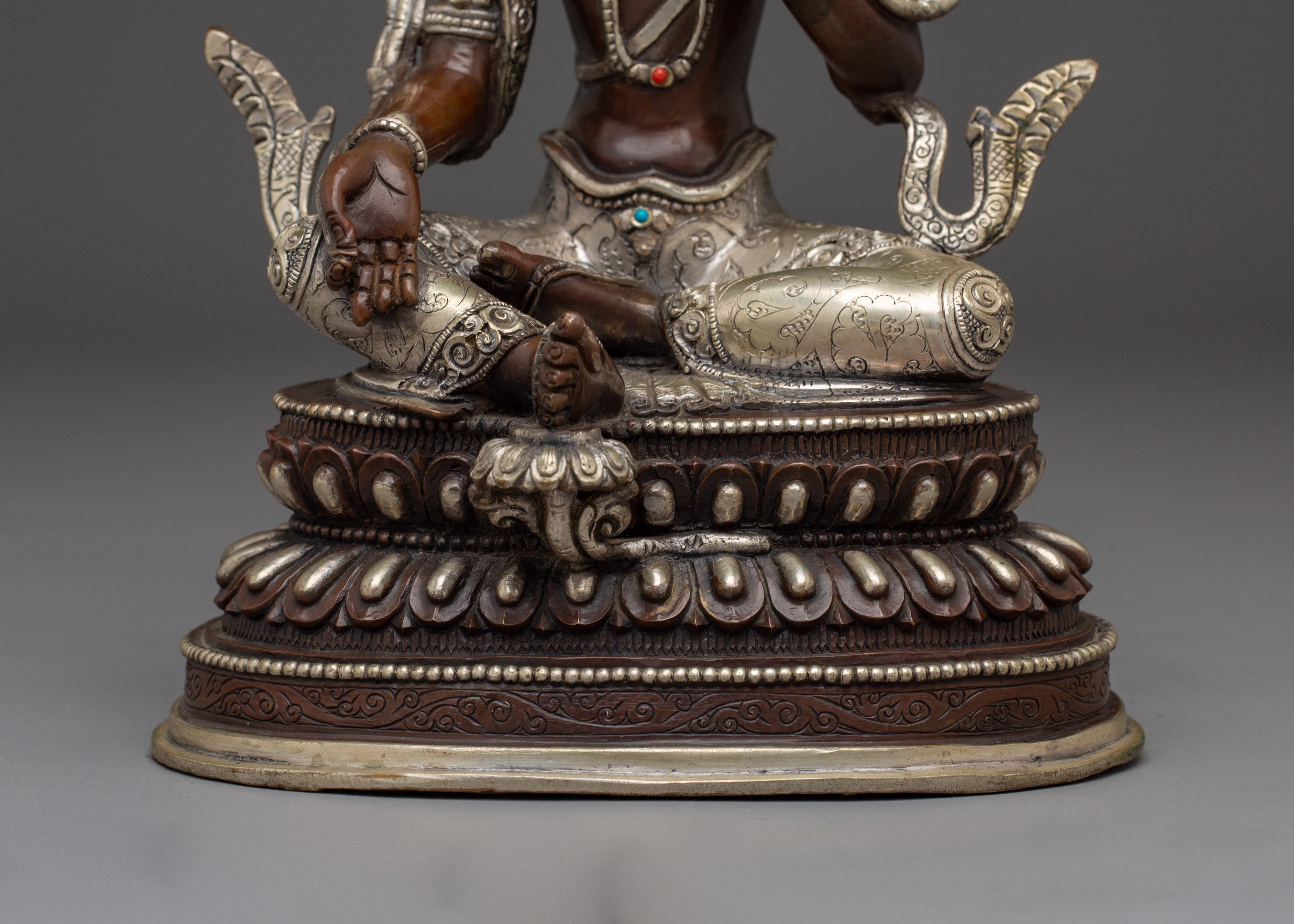Green Tara Statue: Copper Handmade Artwork