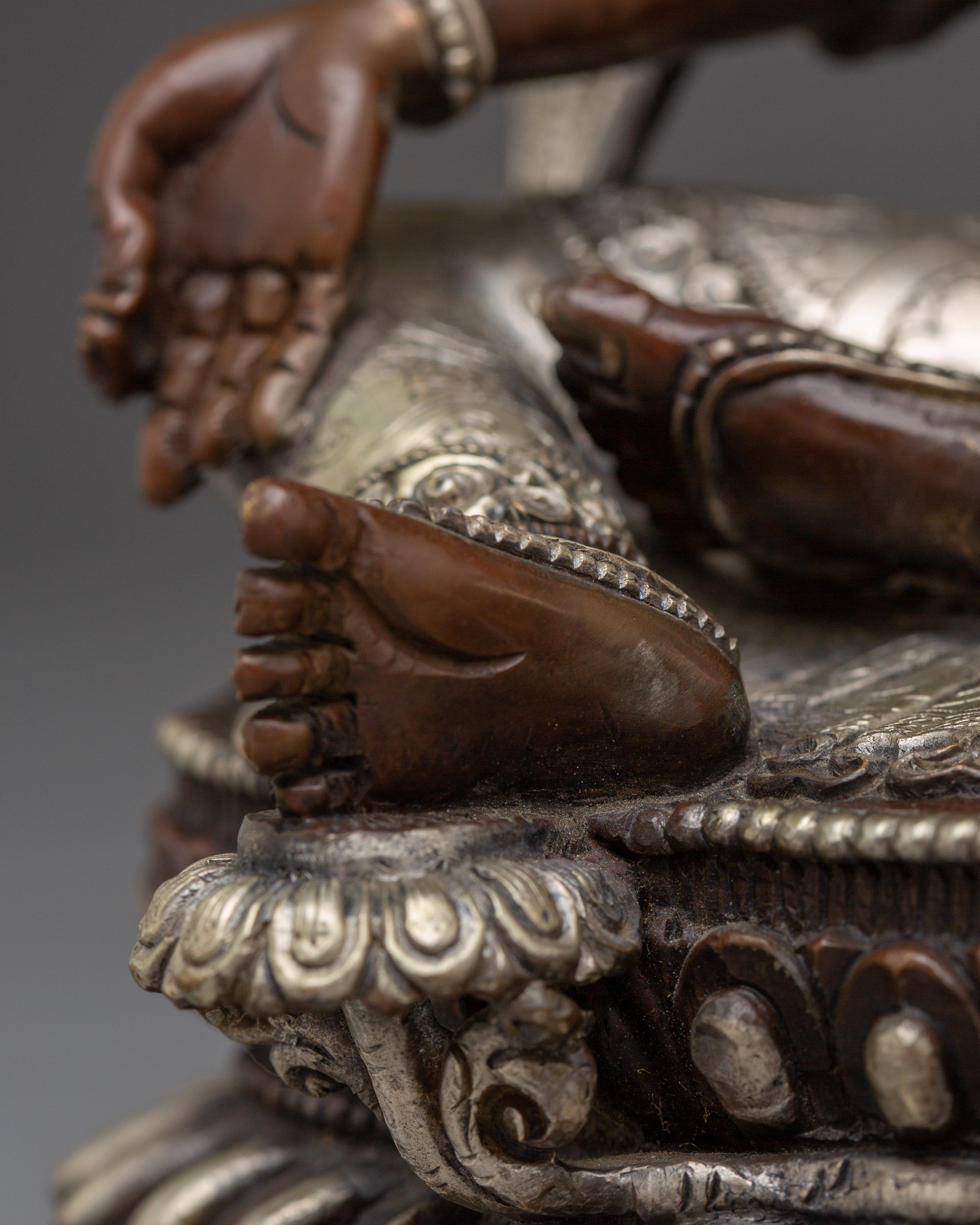 Green Tara Statue: Copper Handmade Artwork