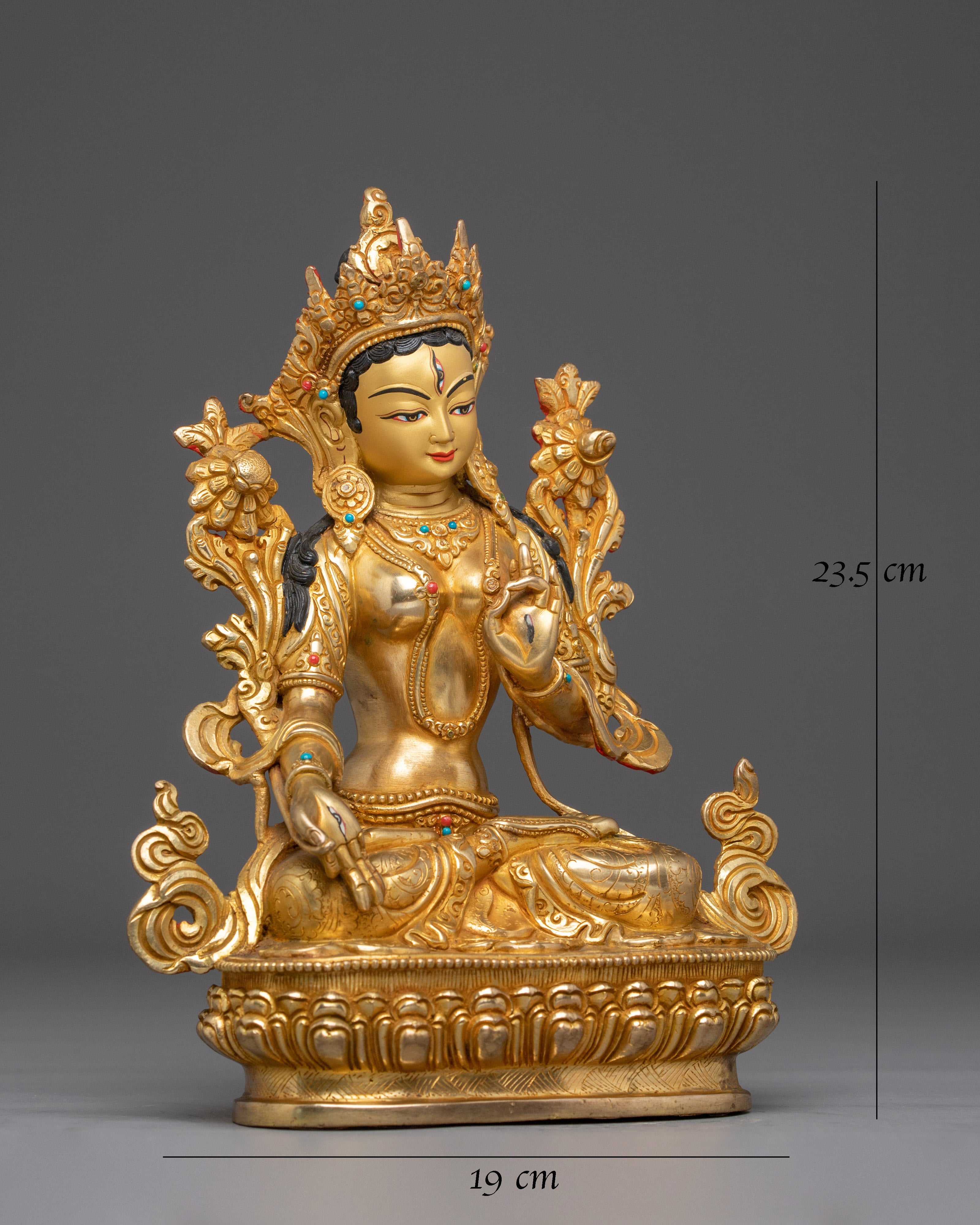 Tibetan Goddess White Tara Statue