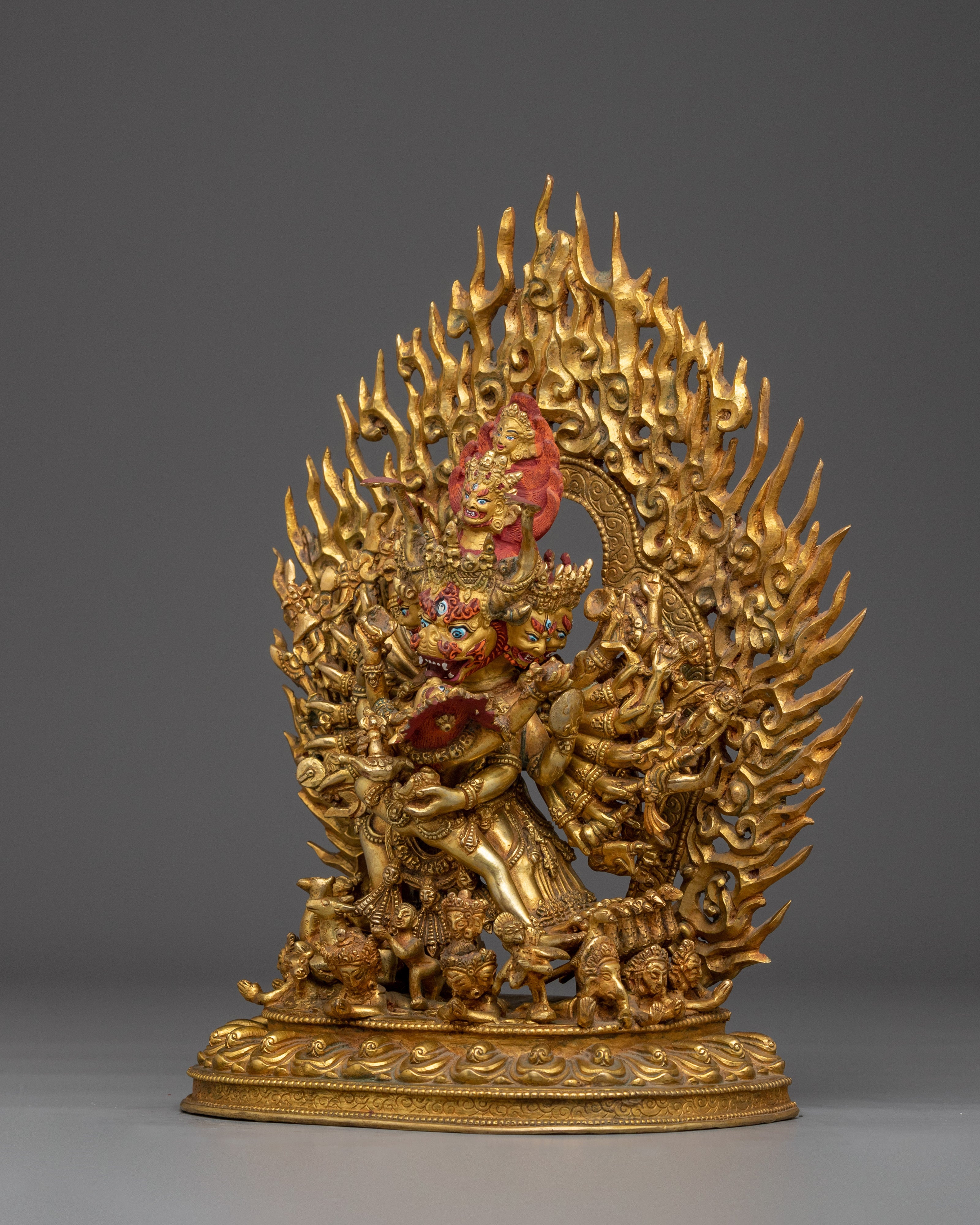 Yamantaka with Vajravetali Statue | Buffalo Headed Deity