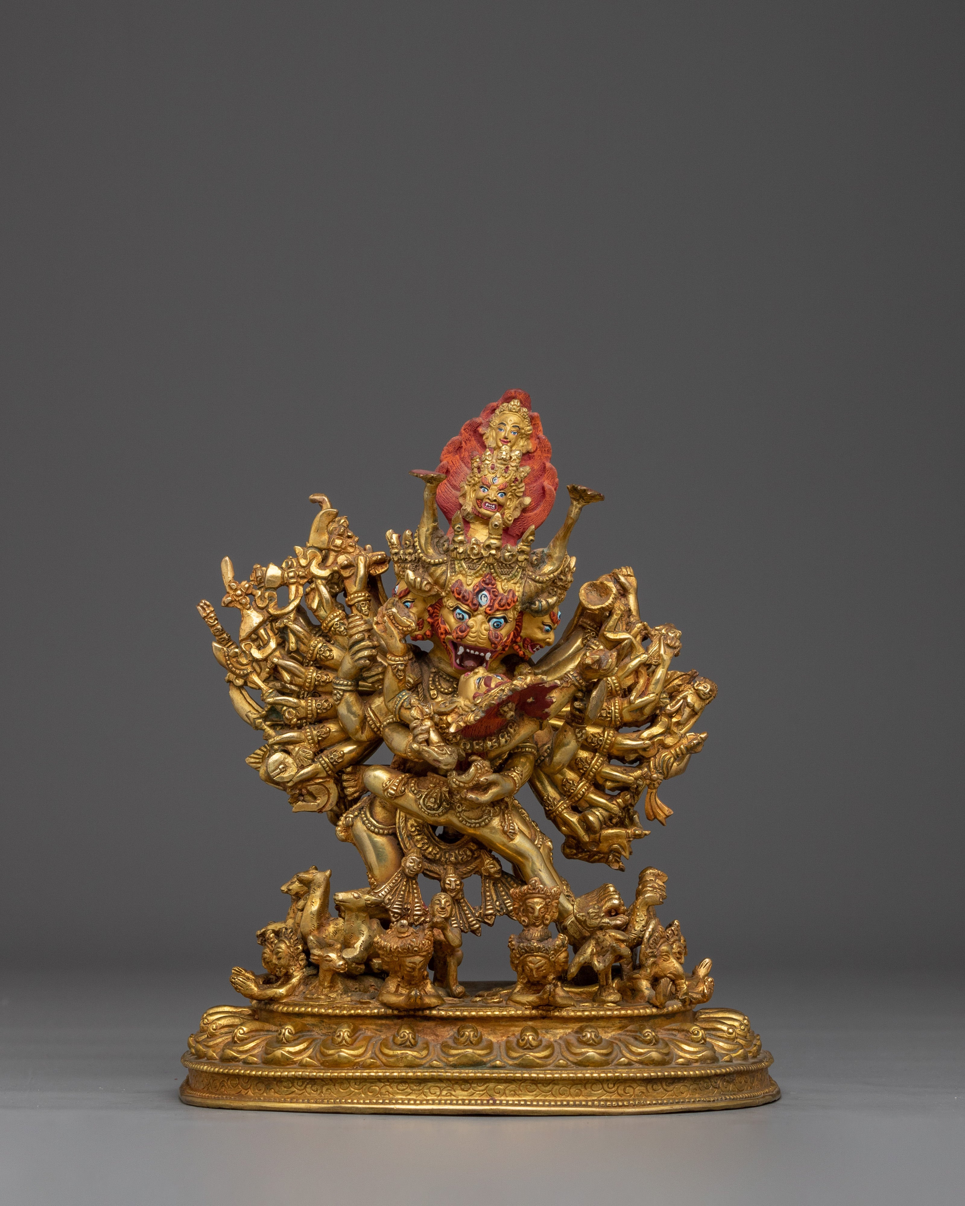 Yamantaka with Vajravetali Statue | Buffalo Headed Deity