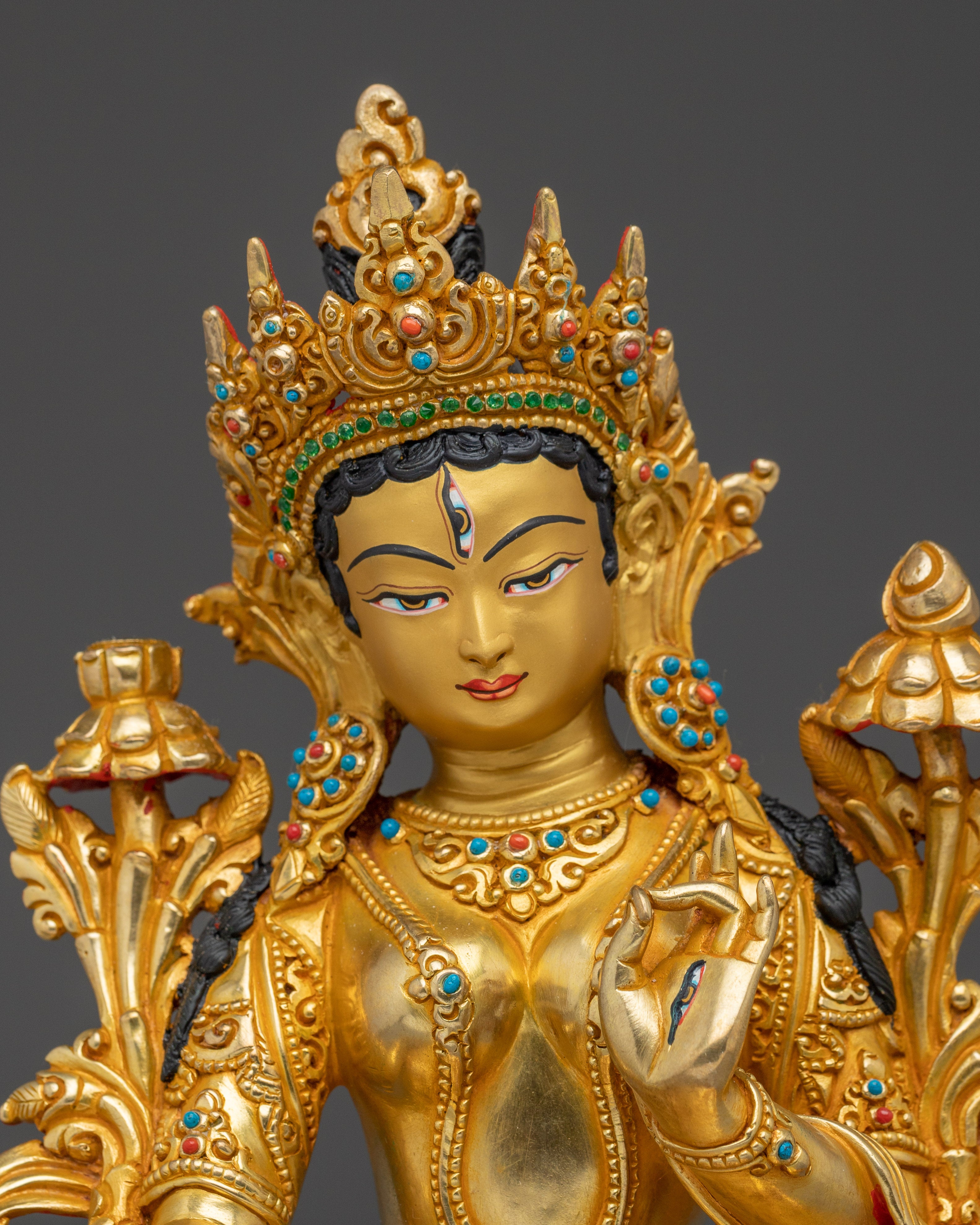 White Tara Sacred Buddhist Artwork | Divine Protector and Spiritual Guide