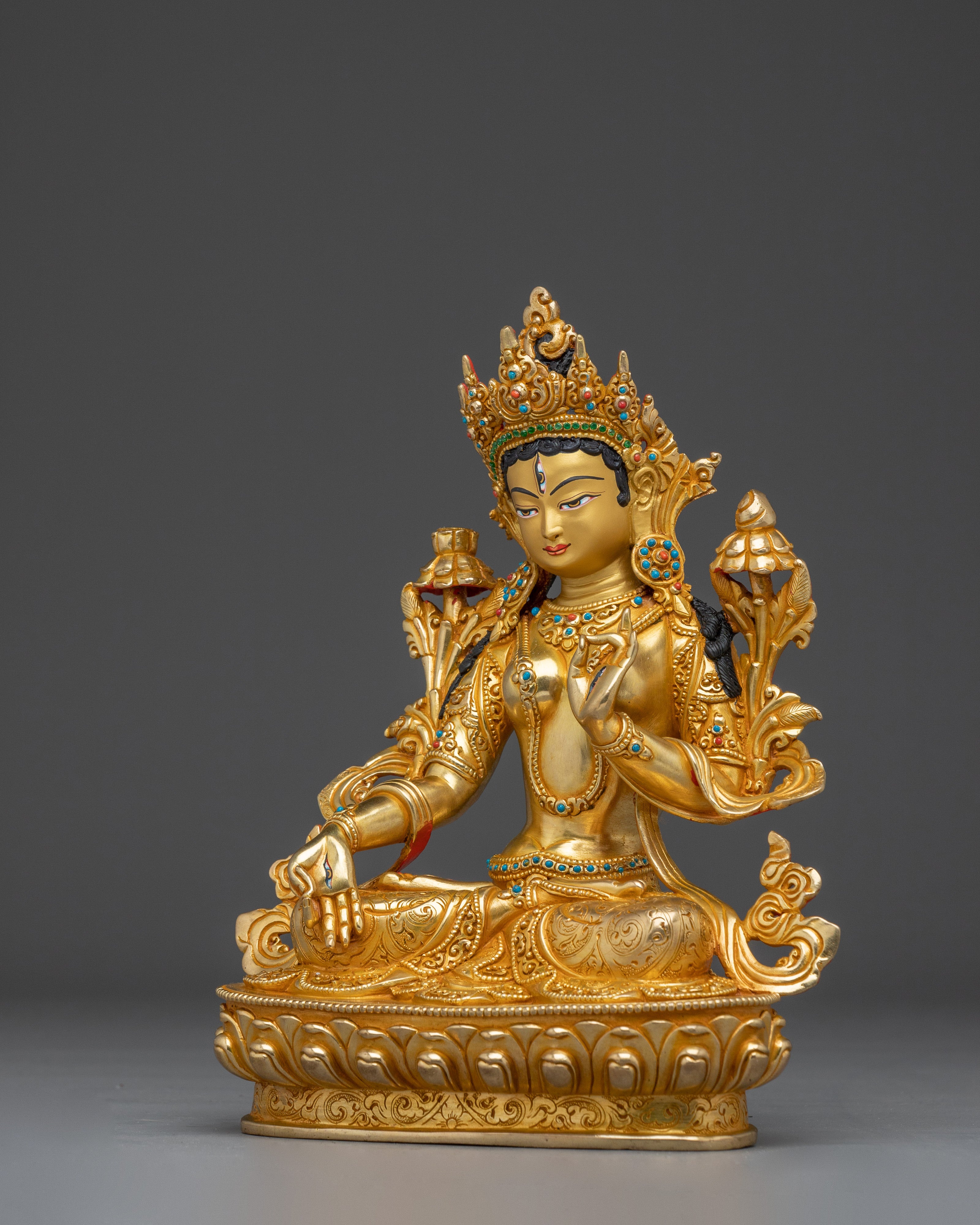 White Tara Sacred Buddhist Artwork | Divine Protector and Spiritual Guide