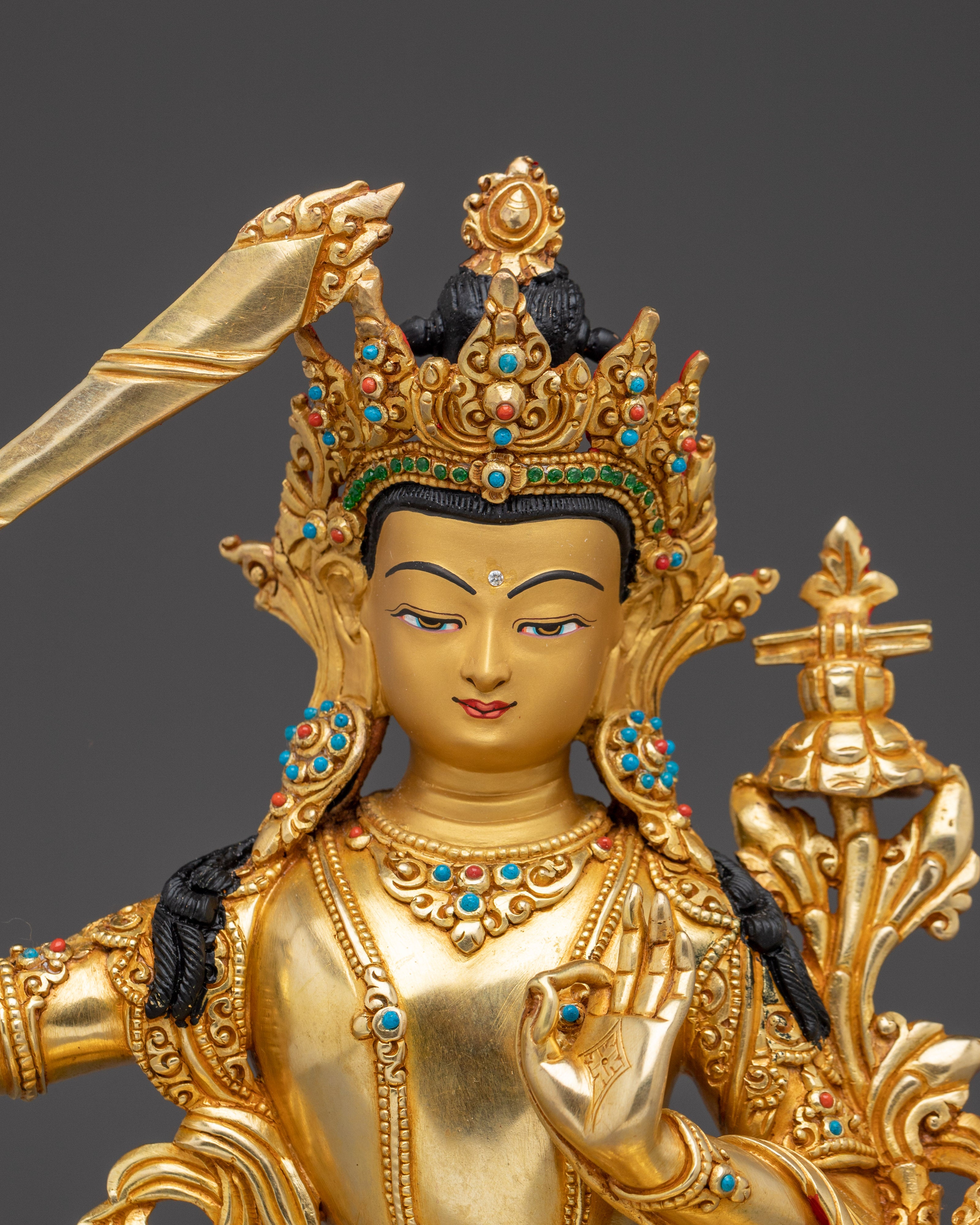 Manjushri Handmade Statue | Buddhist Revered Deity