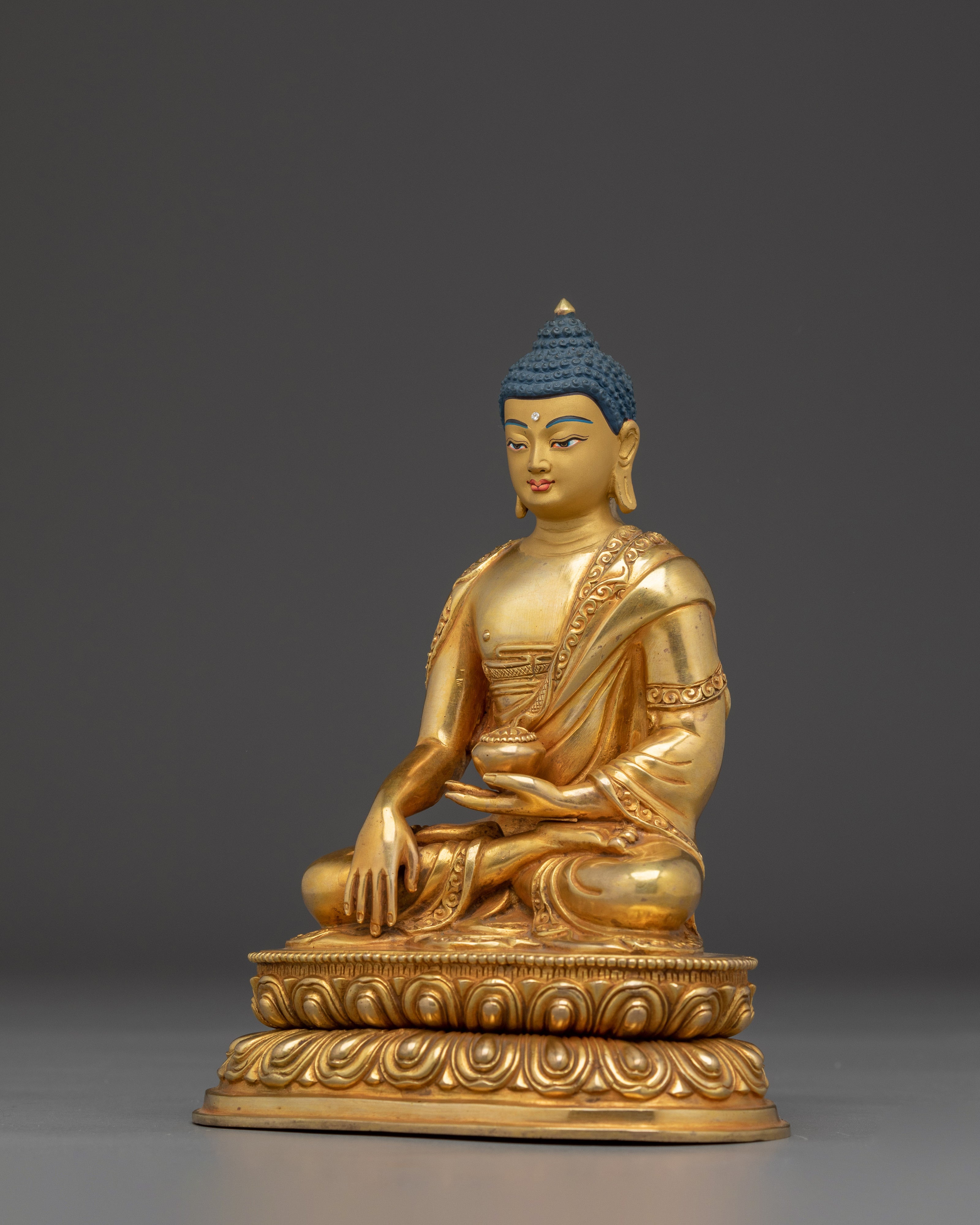 Gold Gilded Three Buddha Set | Shakyamuni, Amitabha & Medicine Buddha for Altar