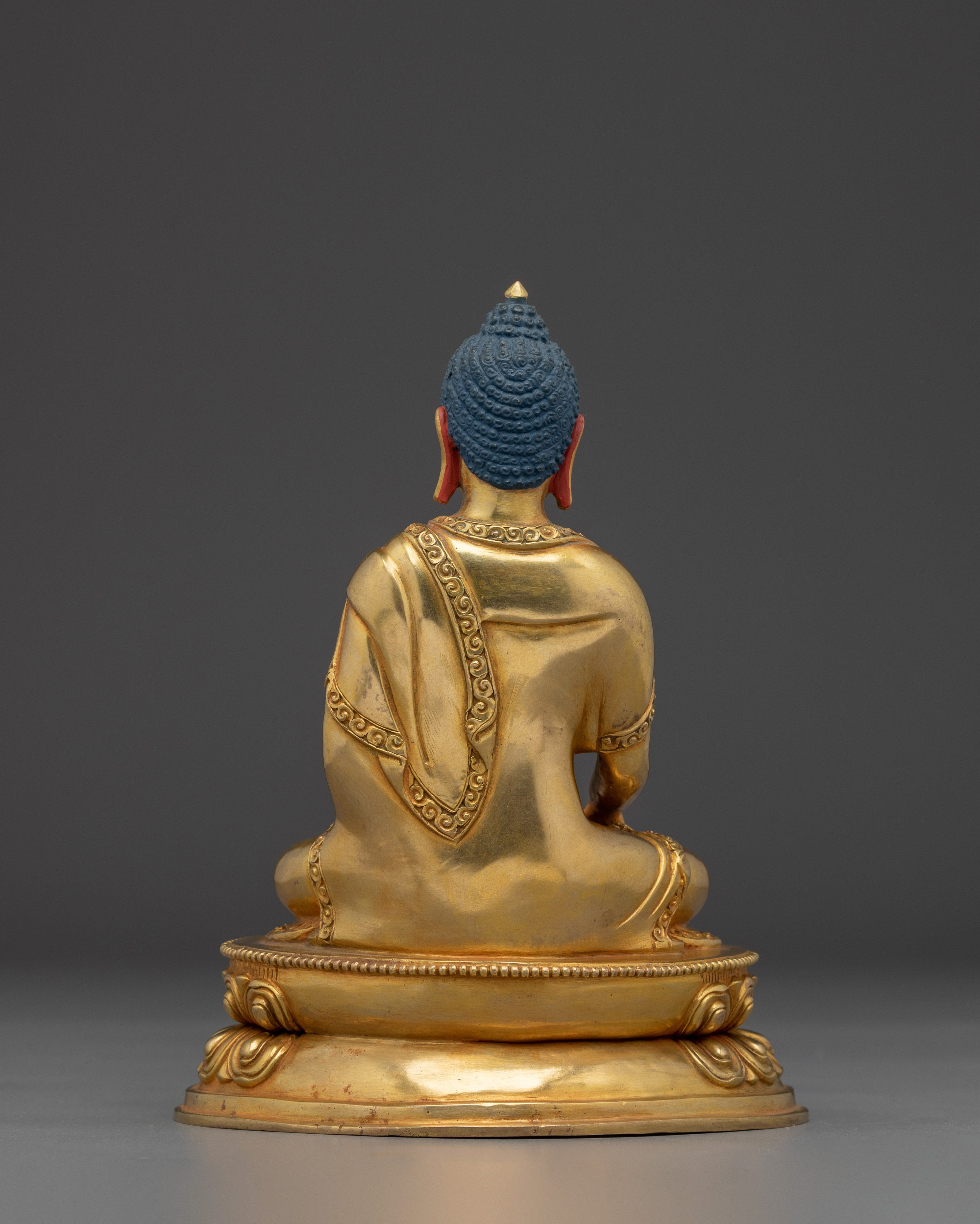 Gold-Gilded Shakyamuni Buddha Statue in Copper | Symbol of Enlightenment