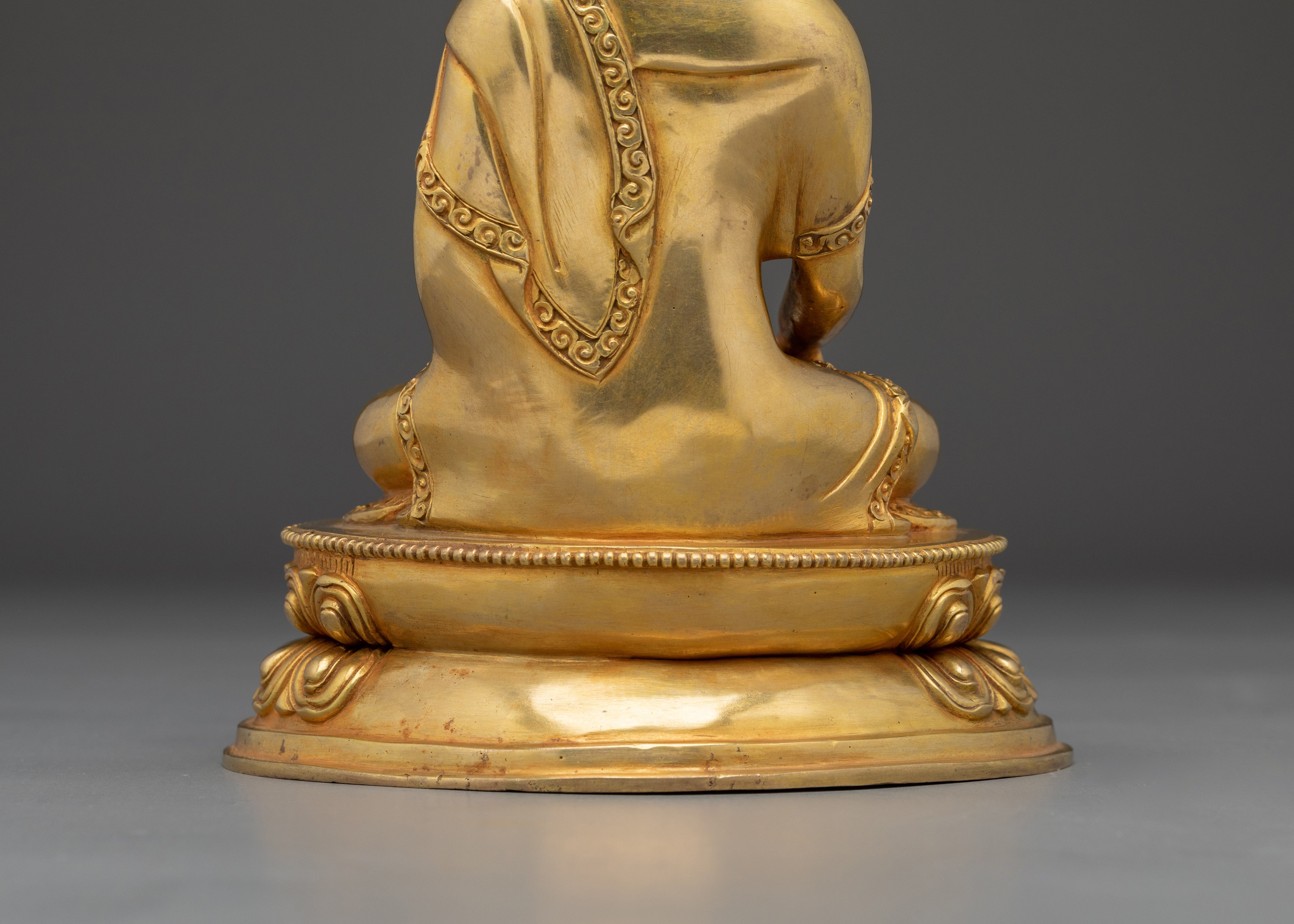 Gold-Gilded Shakyamuni Buddha Statue in Copper | Symbol of Enlightenment
