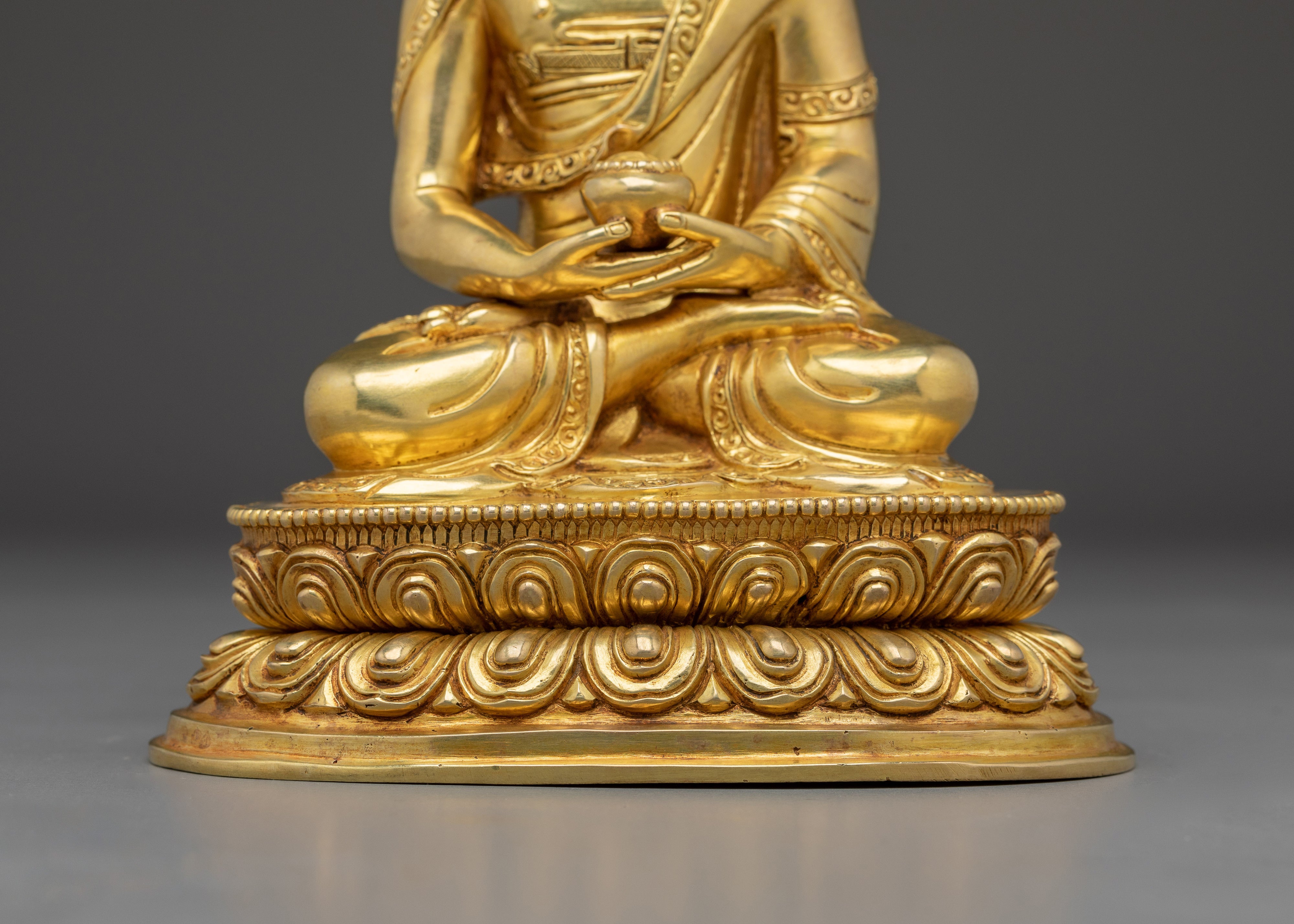 Copper and Gold-Gilded Amitabha Buddha Statue | Serenity & Enlightened Presence