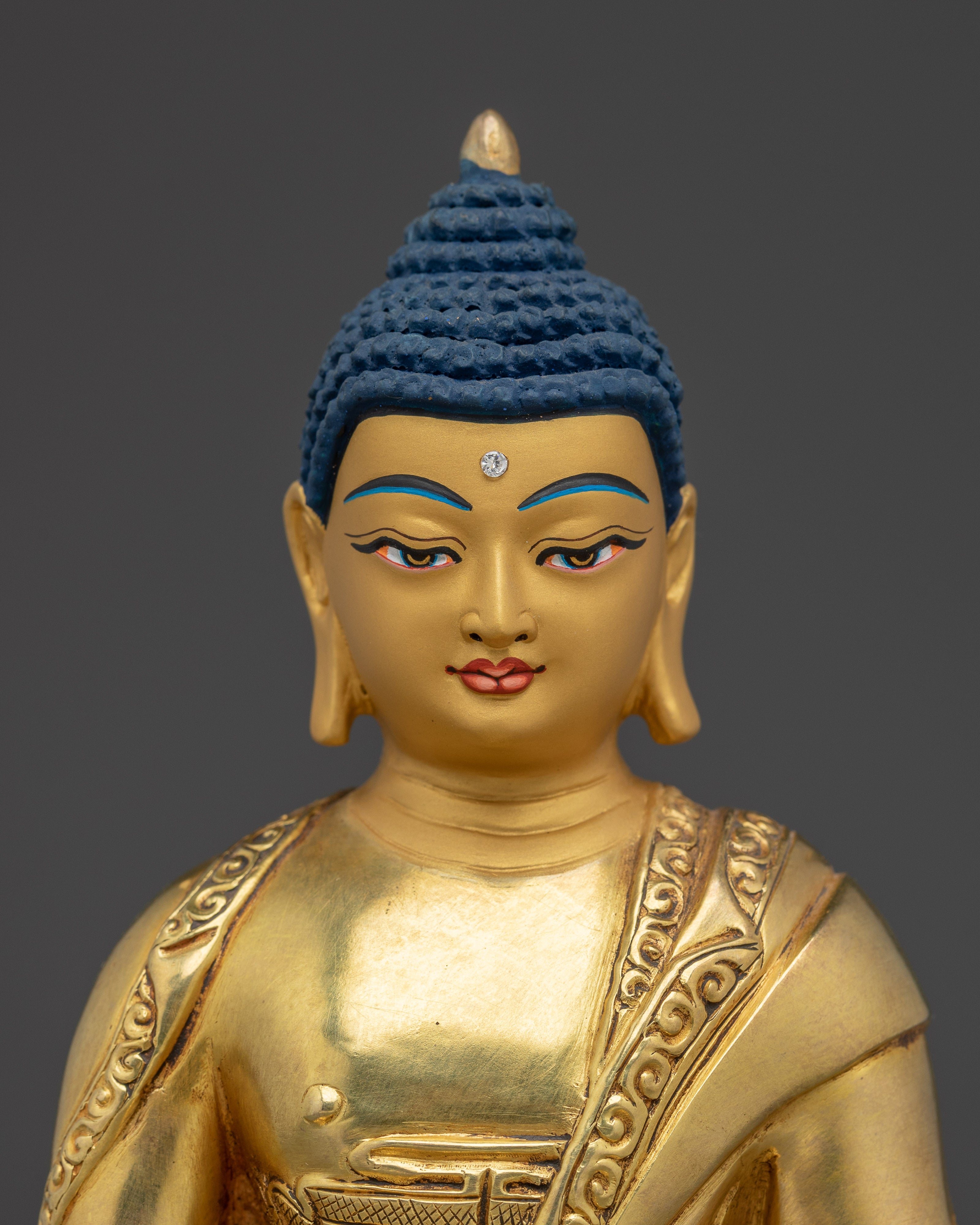 Copper and Gold-Gilded Amitabha Buddha Statue | Serenity & Enlightened Presence