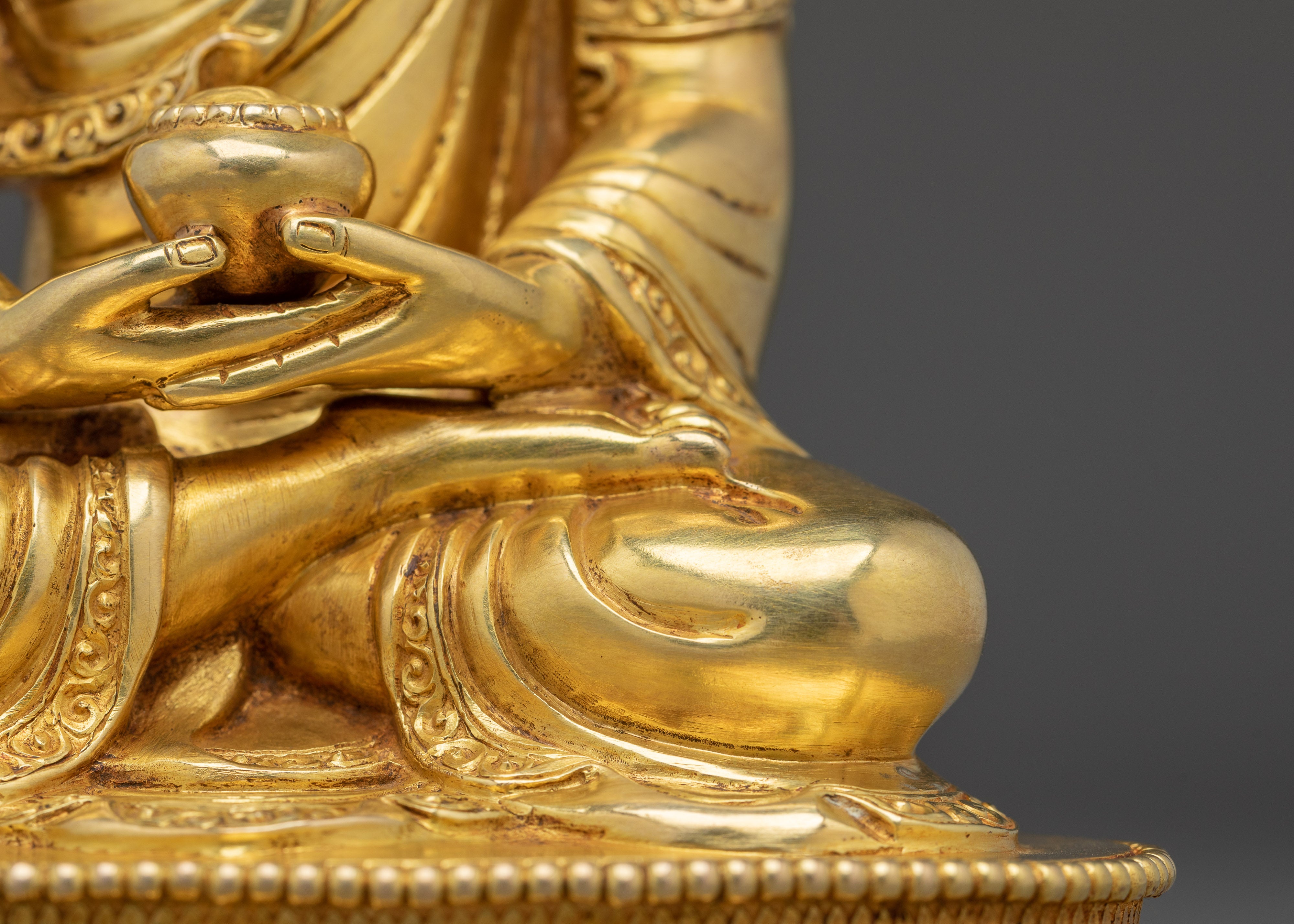 Copper and Gold-Gilded Amitabha Buddha Statue | Serenity & Enlightened Presence