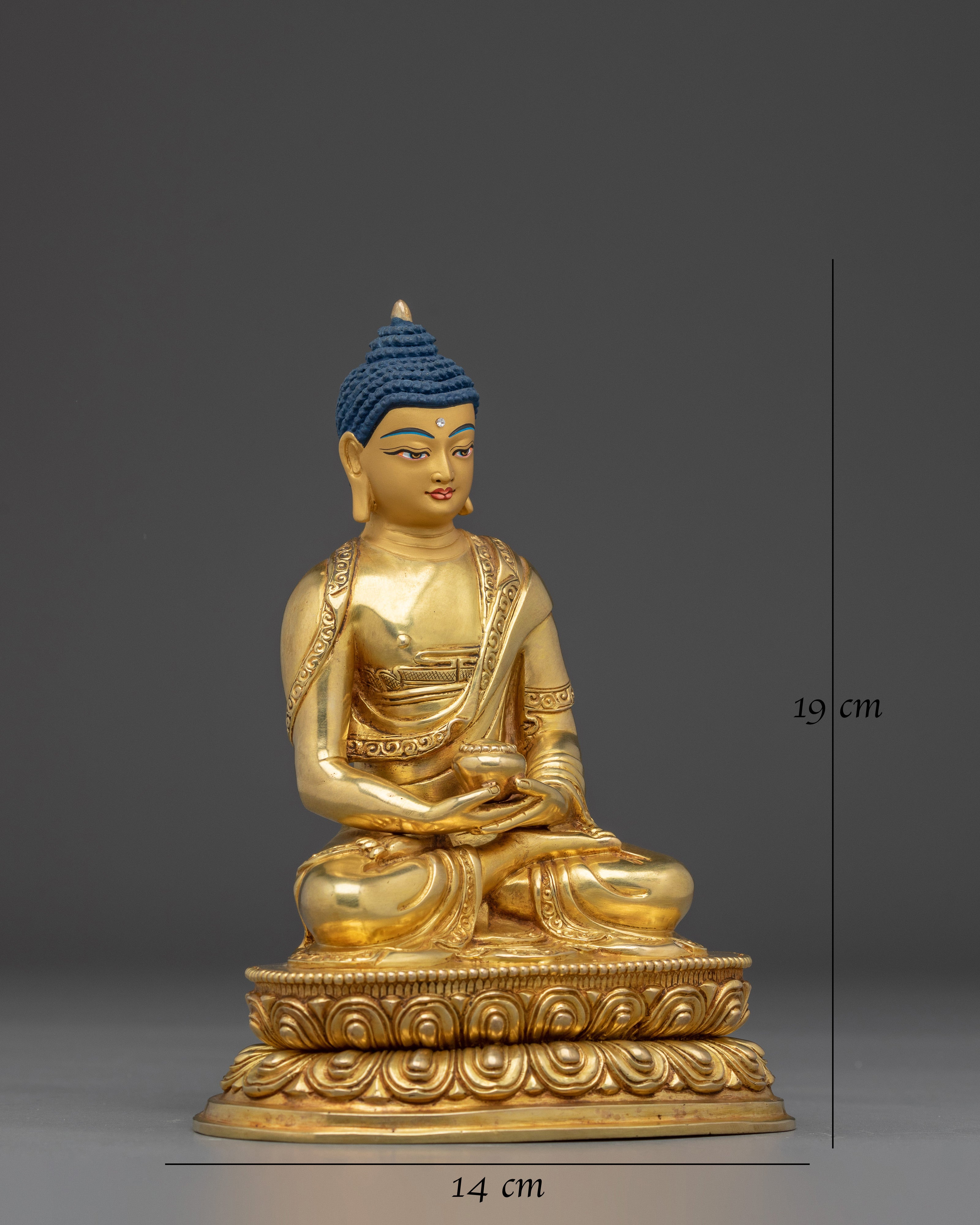 Copper and Gold-Gilded Amitabha Buddha Statue