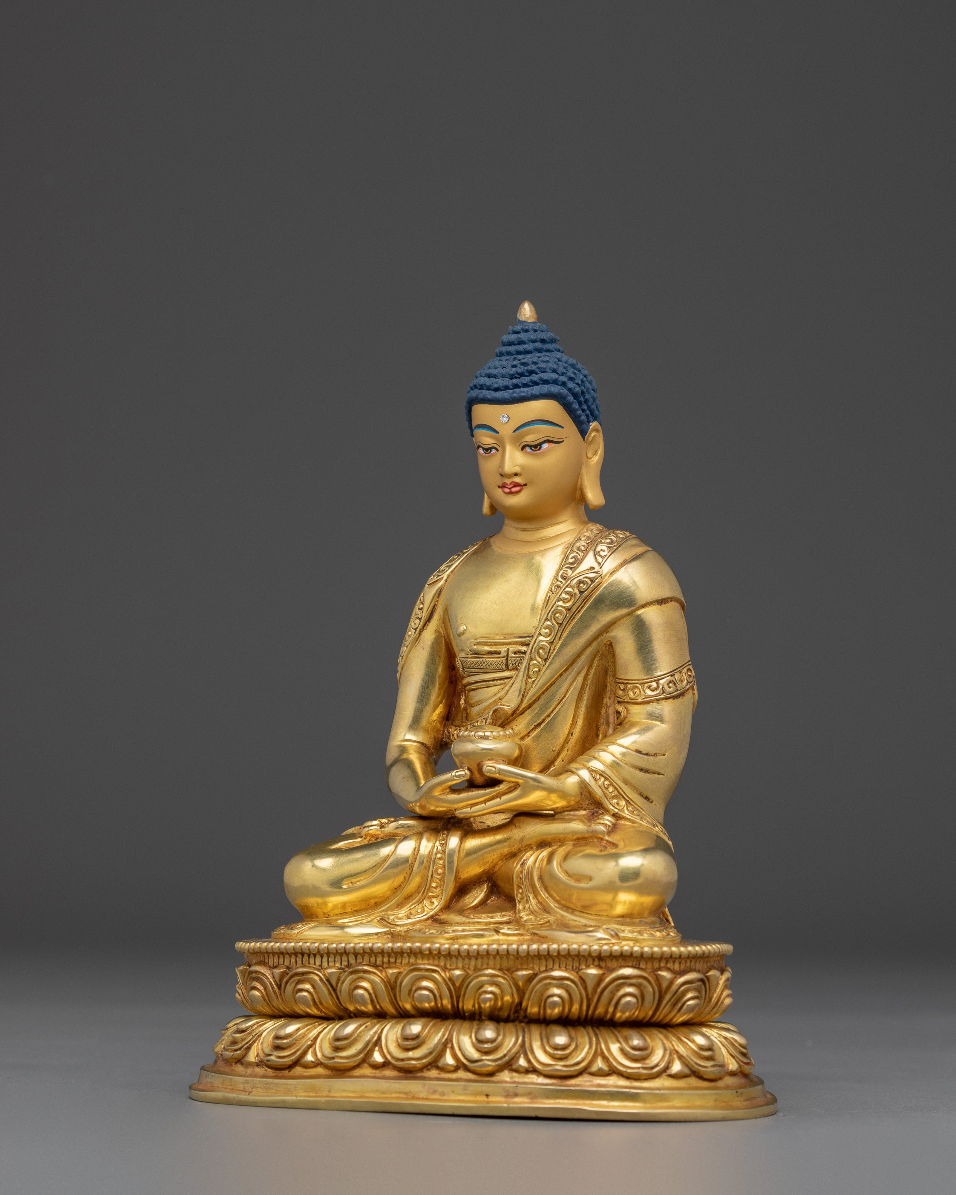 Copper and Gold-Gilded Amitabha Buddha Statue | Serenity & Enlightened Presence