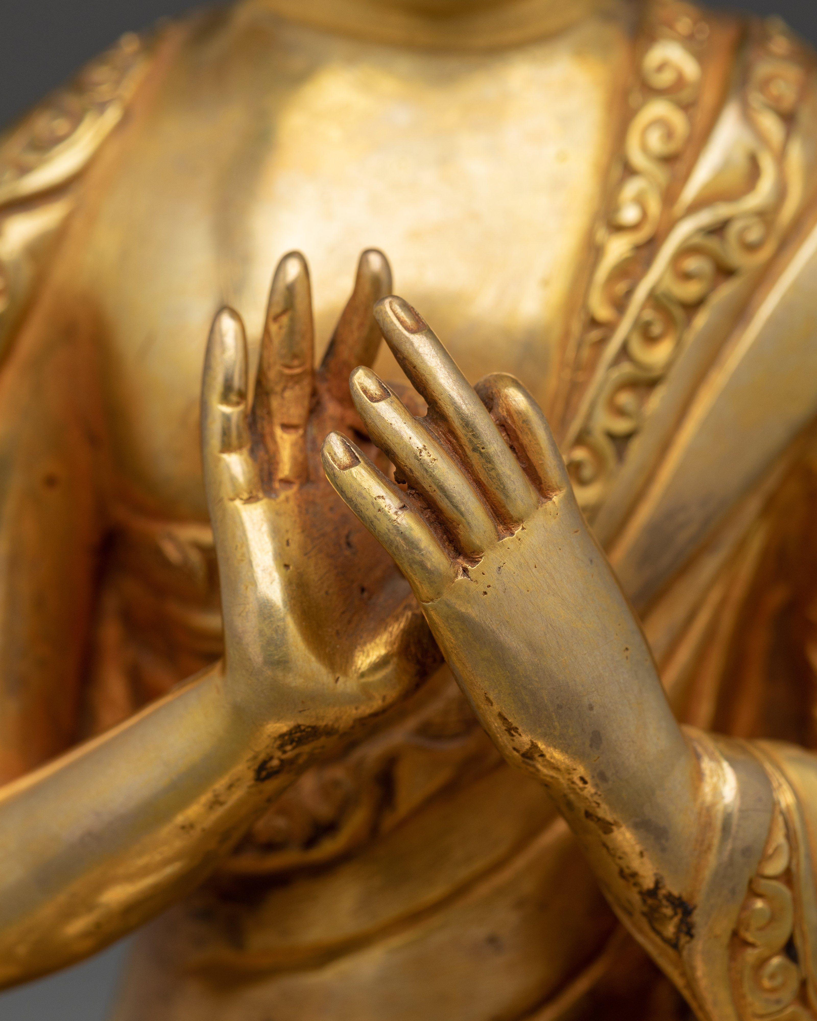 Handcrafted Gold Vairocana Buddha Statue | Sculpture of Wisdom and Enlightenment