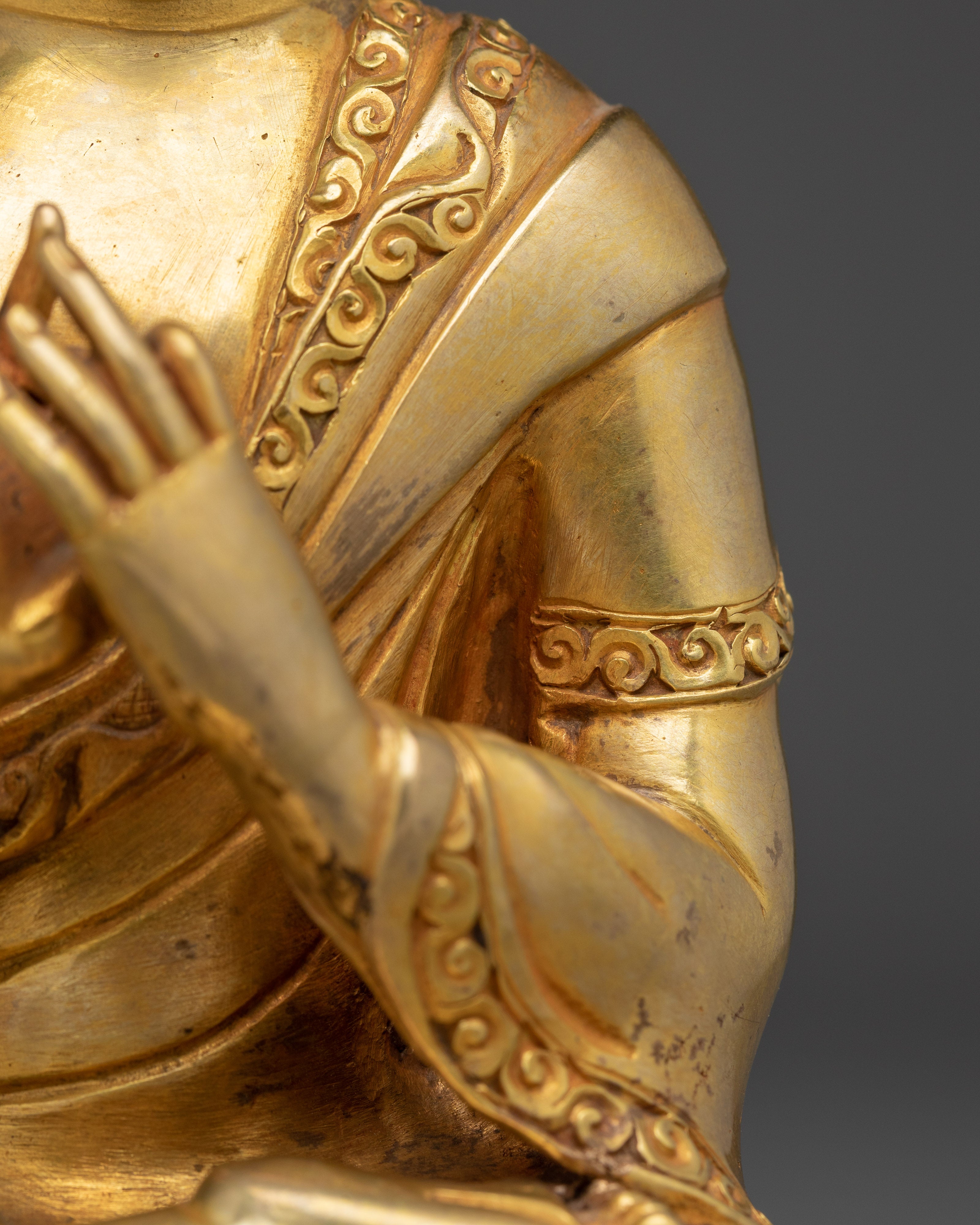 Handcrafted Gold Vairocana Buddha Statue | Sculpture of Wisdom and Enlightenment