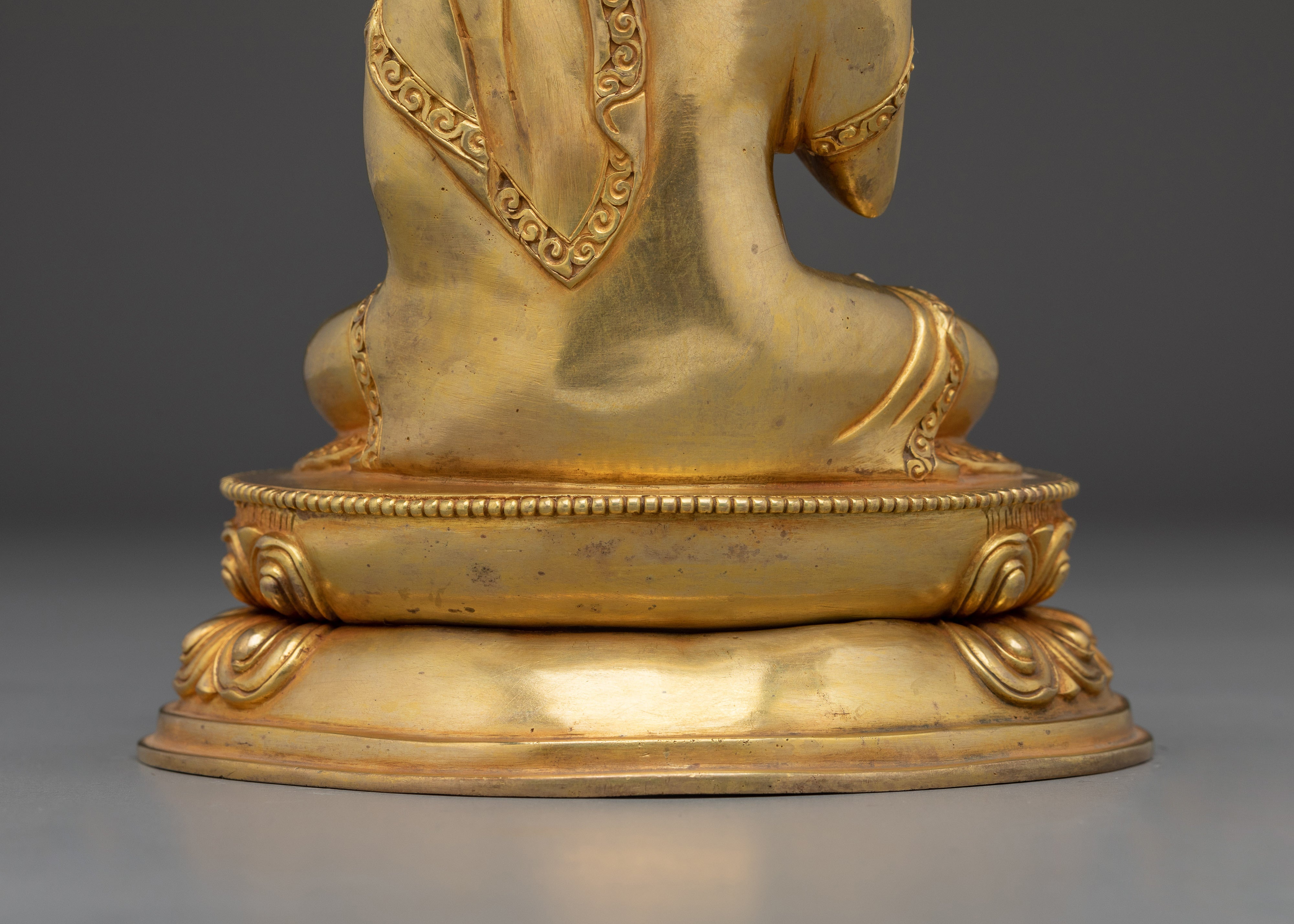 Amogasiddhi Buddha in 24K Gold-Gilded Copper | Sacred Protector and Meditation