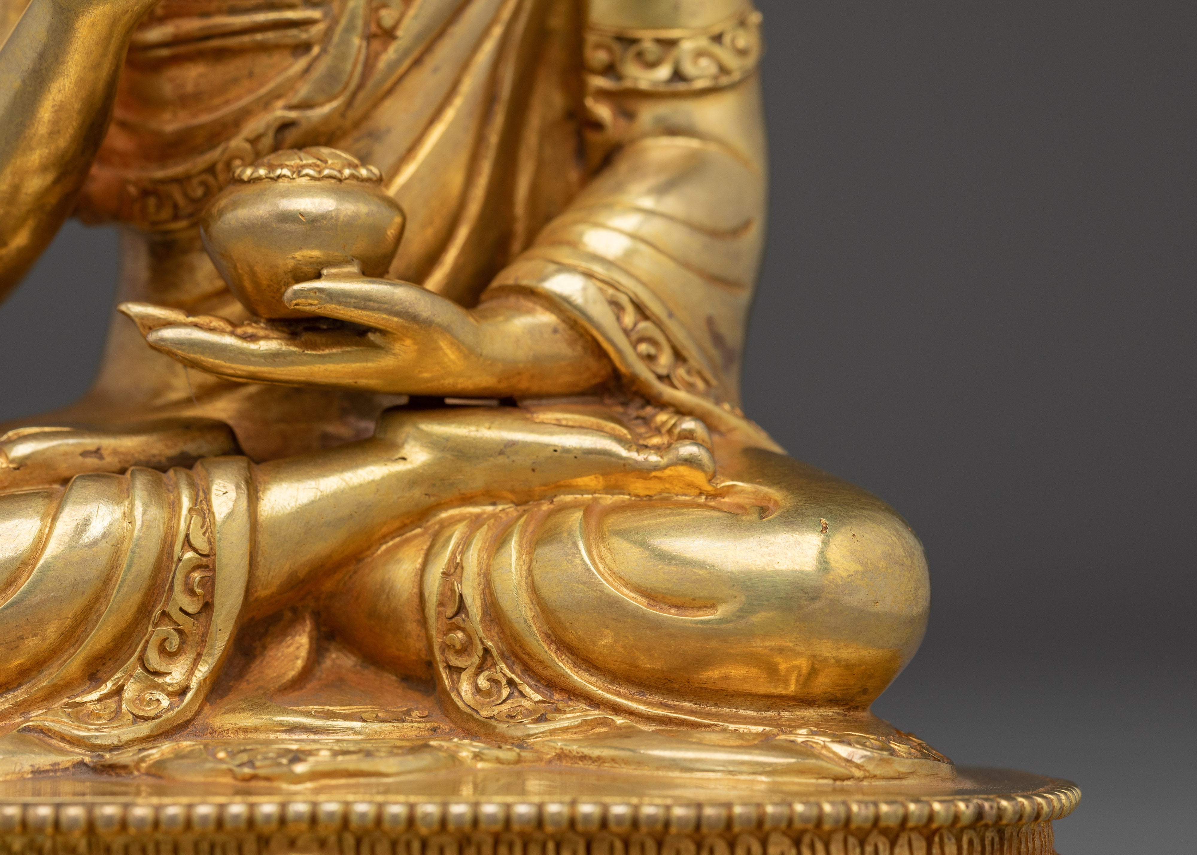 Amogasiddhi Buddha in 24K Gold-Gilded Copper | Sacred Protector and Meditation