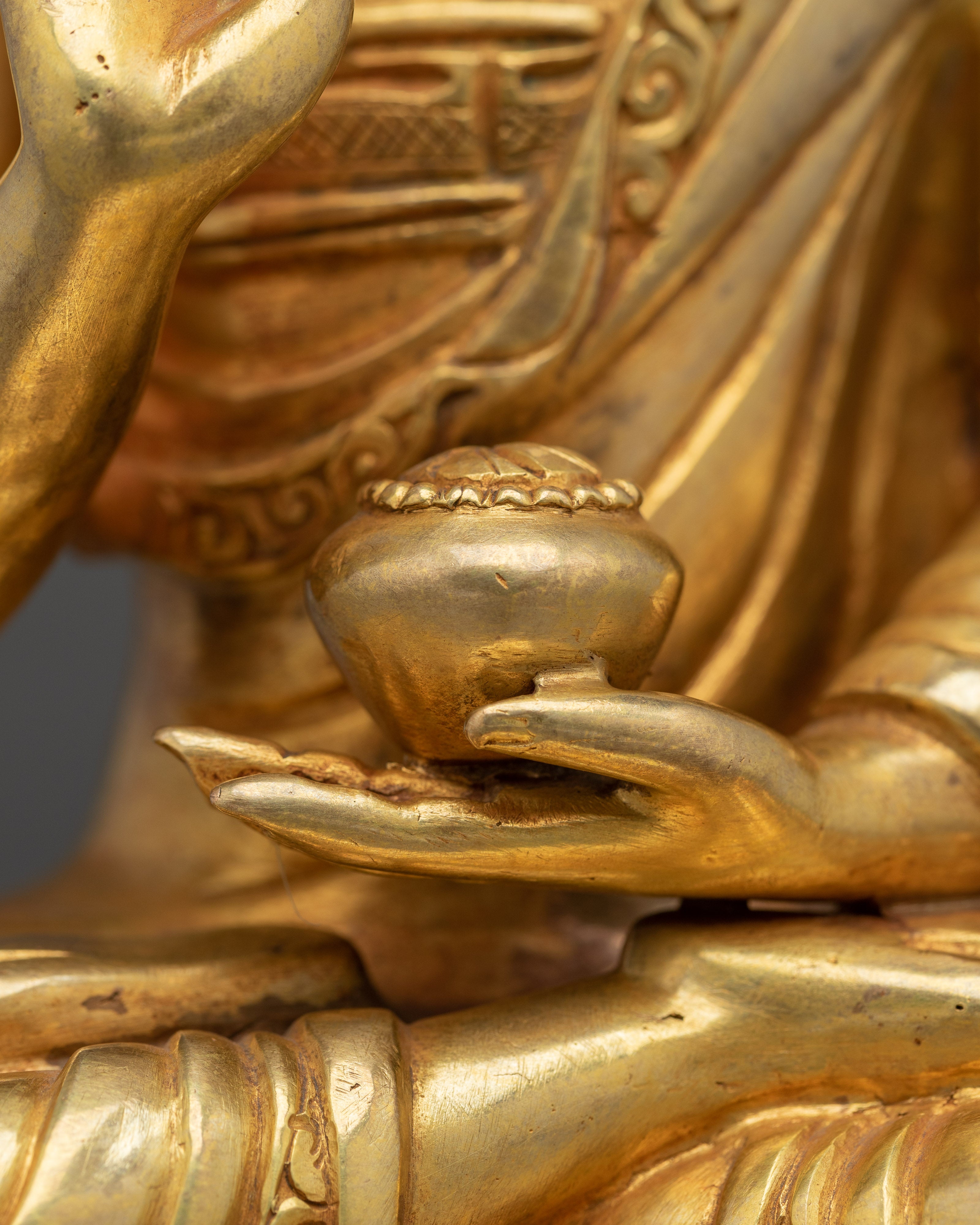 Amogasiddhi Buddha in 24K Gold-Gilded Copper | Sacred Protector and Meditation