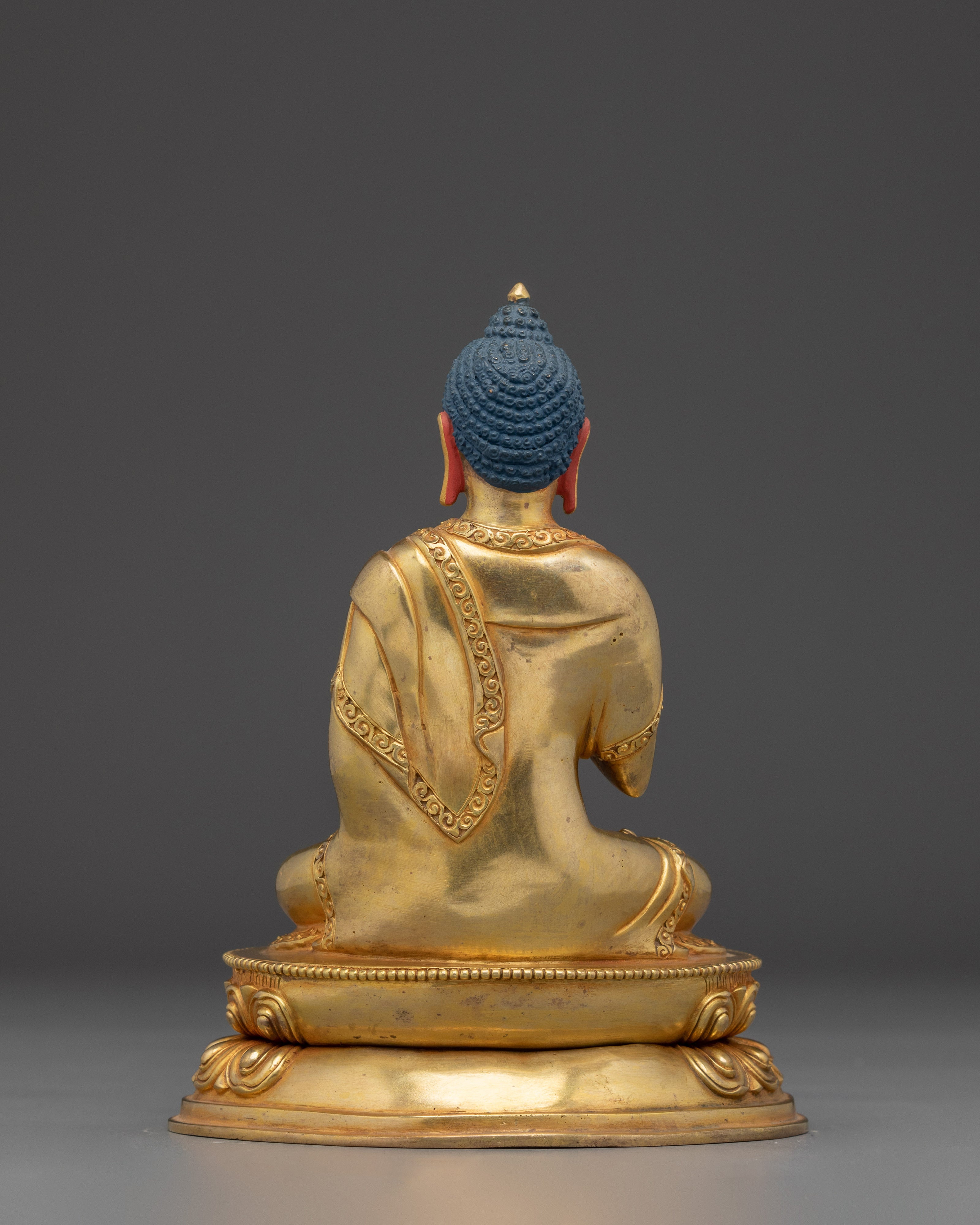 Amogasiddhi Buddha in 24K Gold-Gilded Copper | Sacred Protector and Meditation