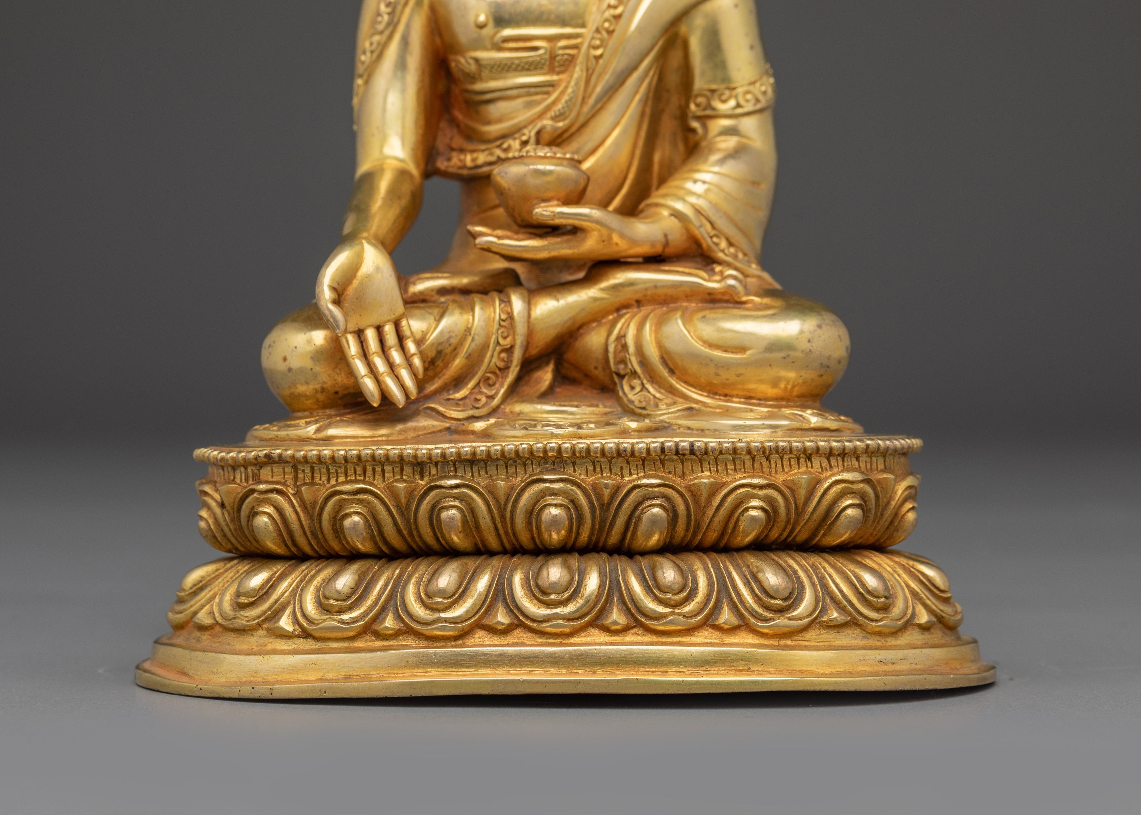 Gold Gilded Ratnasambhava Buddha Statue | Symbol of Generosity and Inner Balance