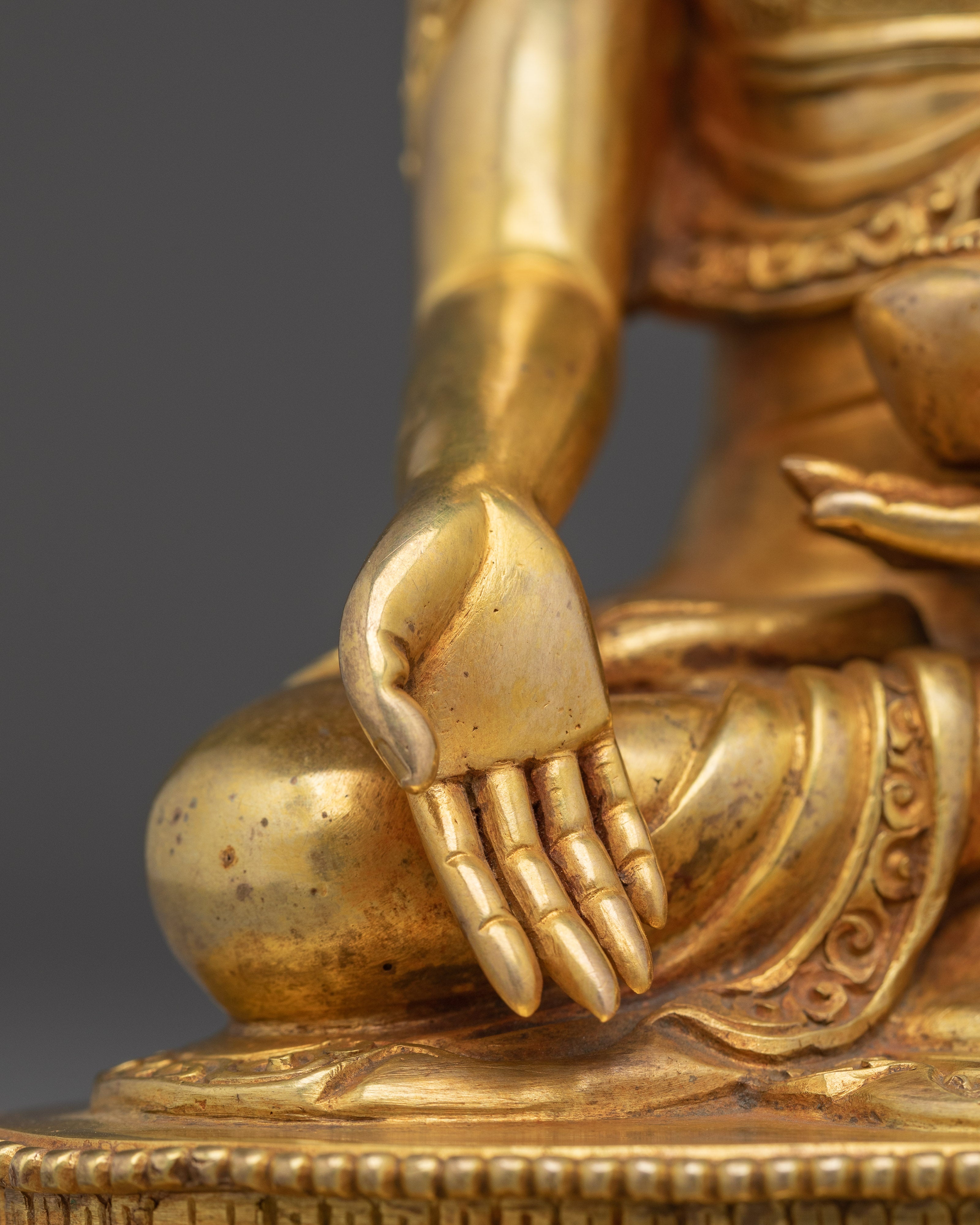 Gold Gilded Ratnasambhava Buddha Statue | Symbol of Generosity and Inner Balance