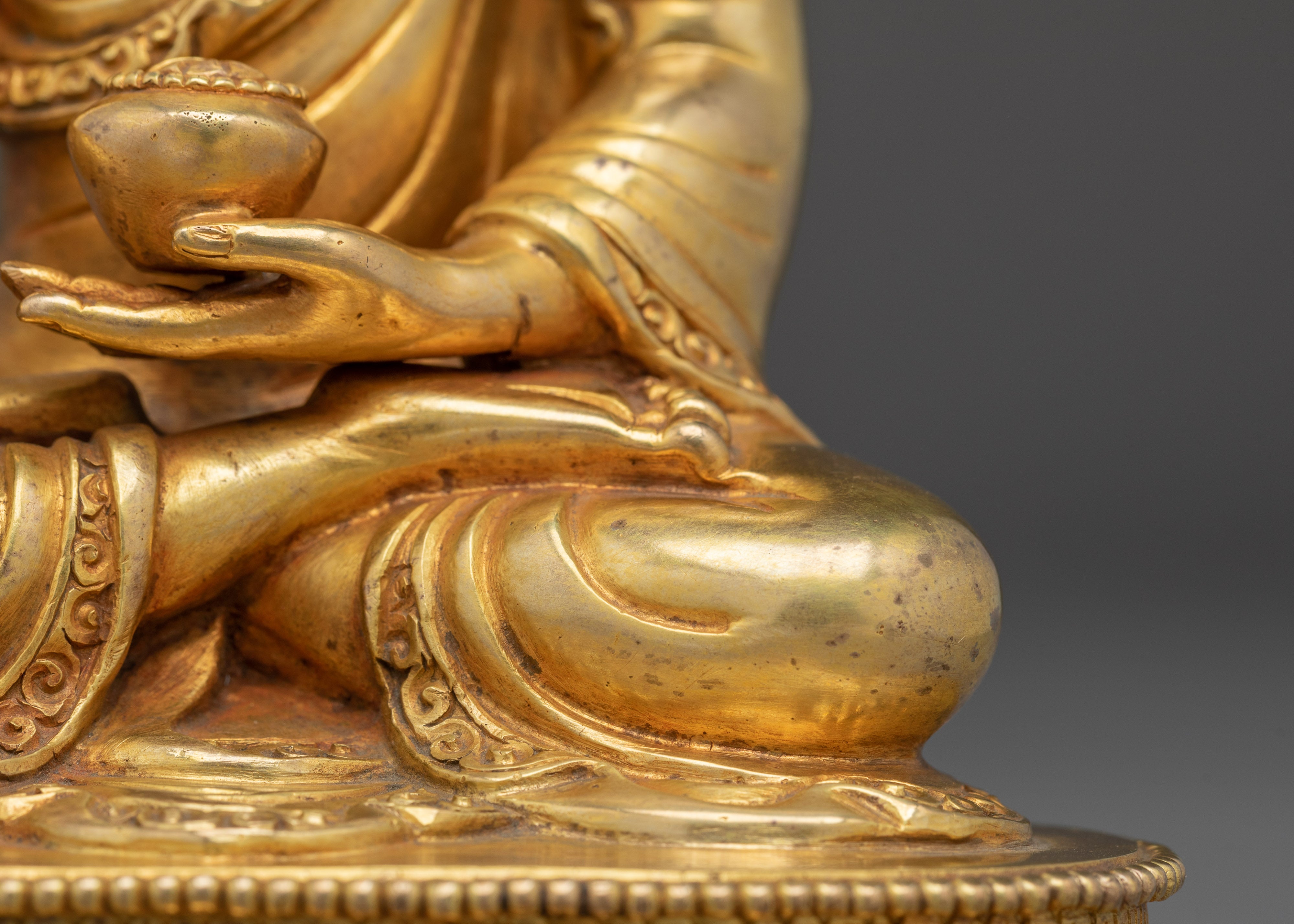 Gold Gilded Ratnasambhava Buddha Statue | Symbol of Generosity and Inner Balance