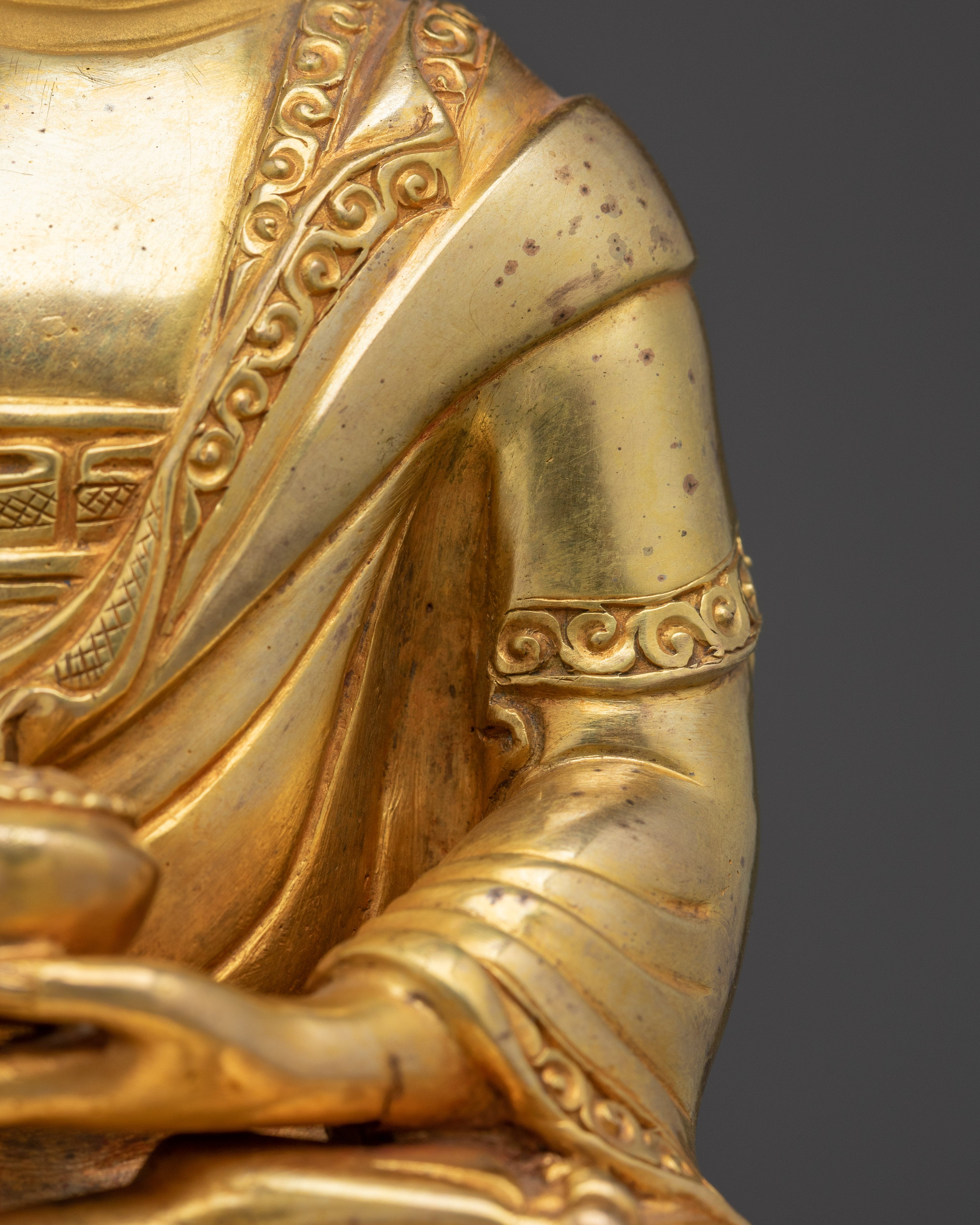 Gold Gilded Ratnasambhava Buddha Statue | Symbol of Generosity and Inner Balance