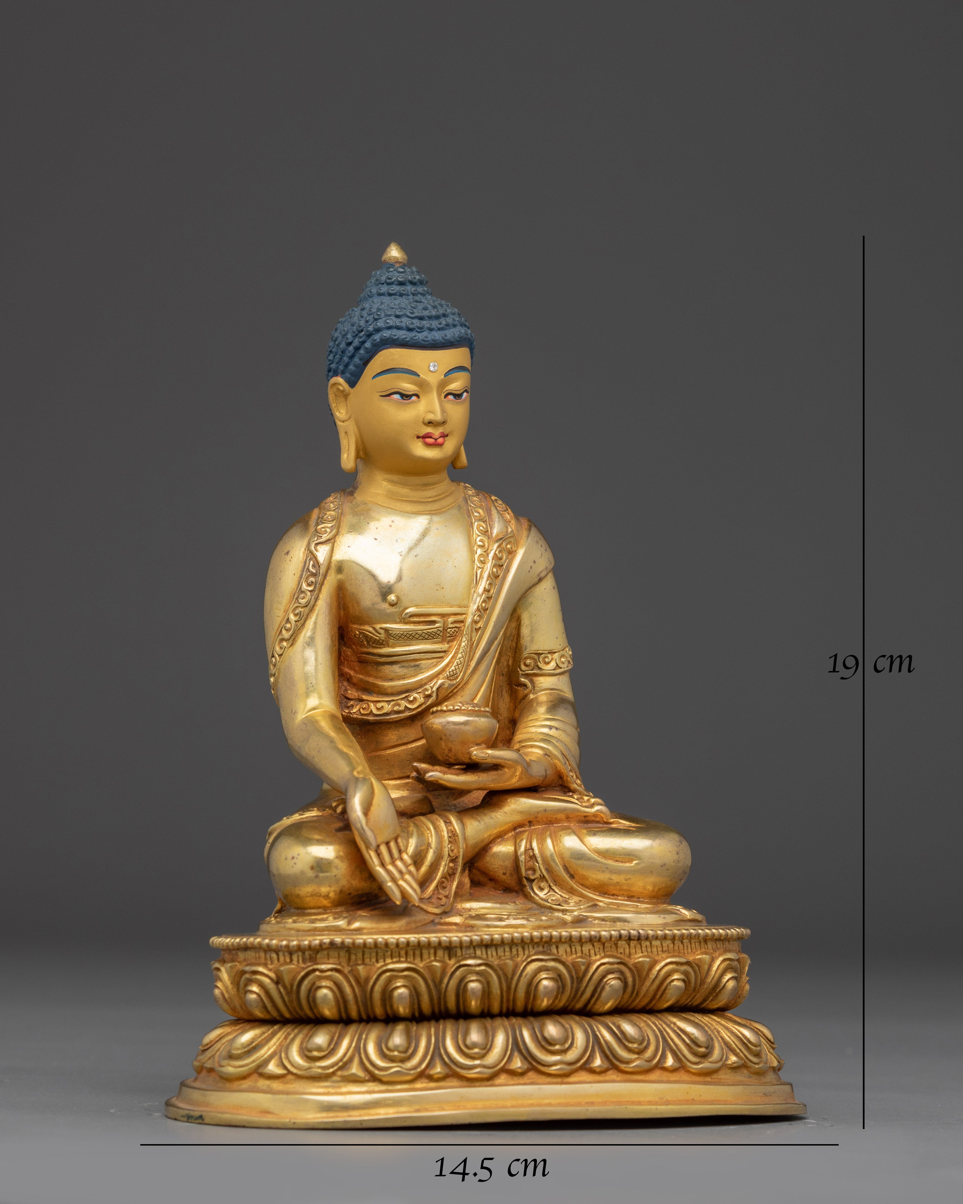 Gold Gilded Ratnasambhava Buddha Statue