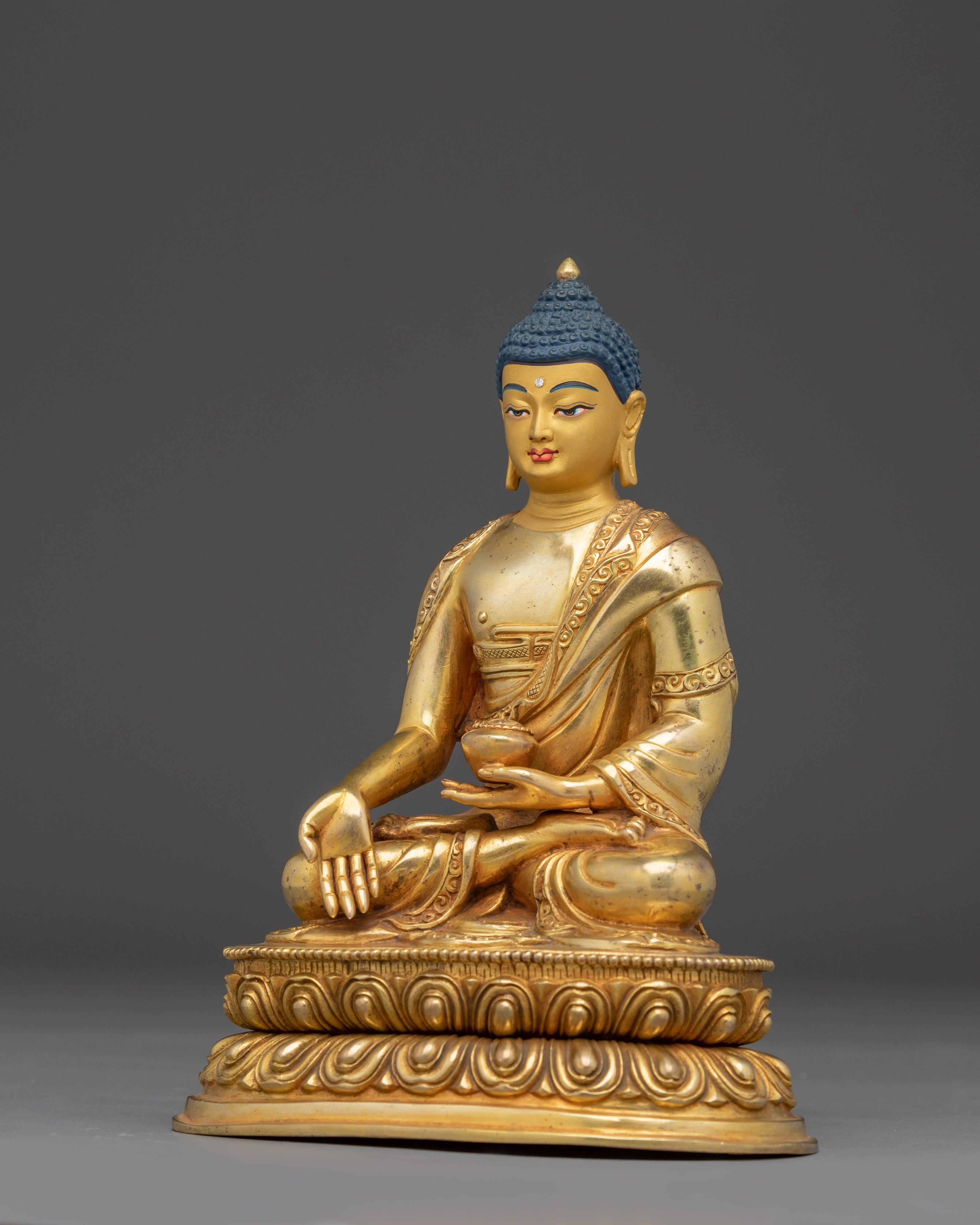 Gold Gilded Ratnasambhava Buddha Statue | Symbol of Generosity and Inner Balance