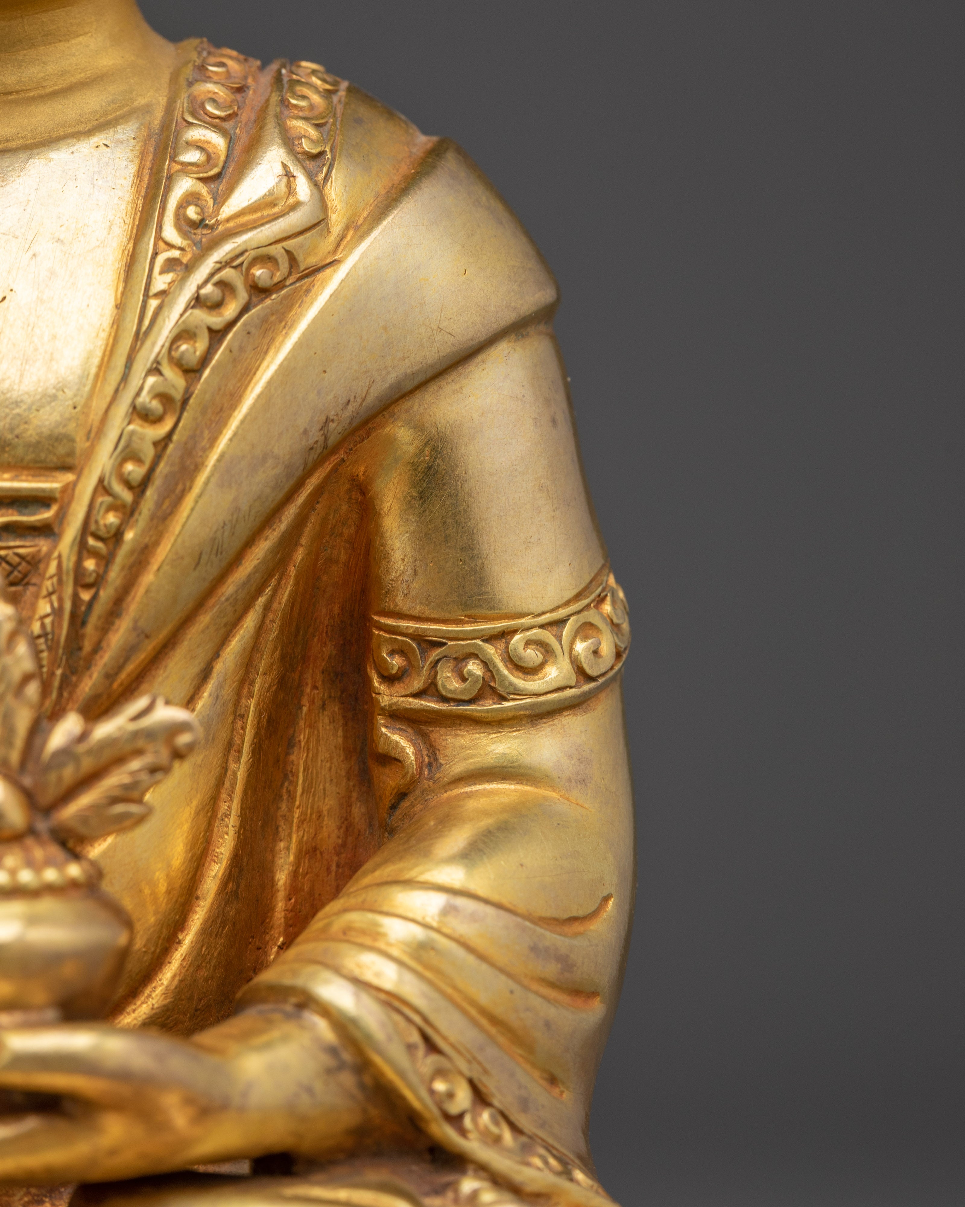 Handmade Golden Medicine Buddha Art | Spiritual Decor Figurine