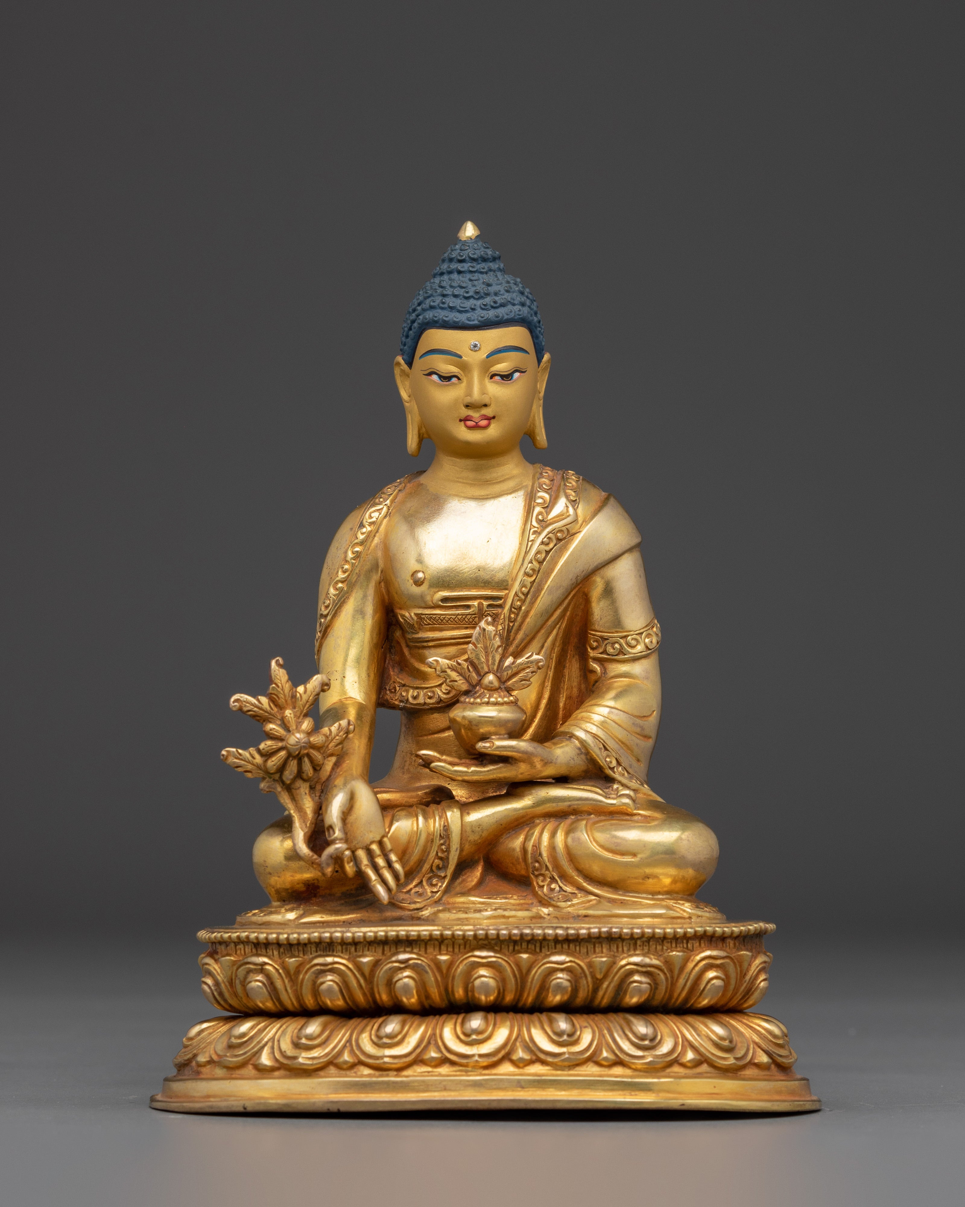 Gold Gilded Three Buddha Set | Shakyamuni, Amitabha & Medicine Buddha for Altar