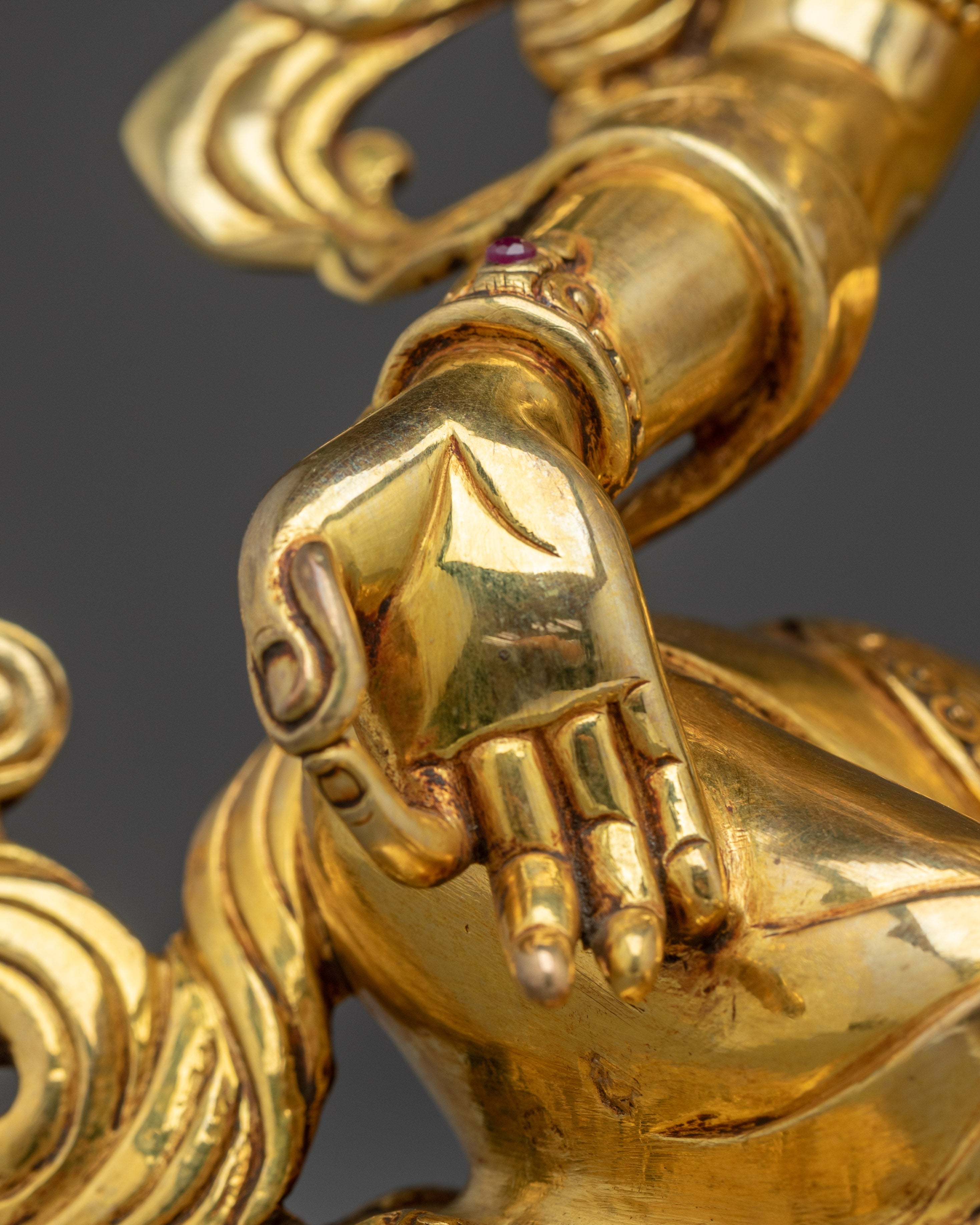 Golden Handmade Green Tara Art | Shyama Tara - Mother of Liberation