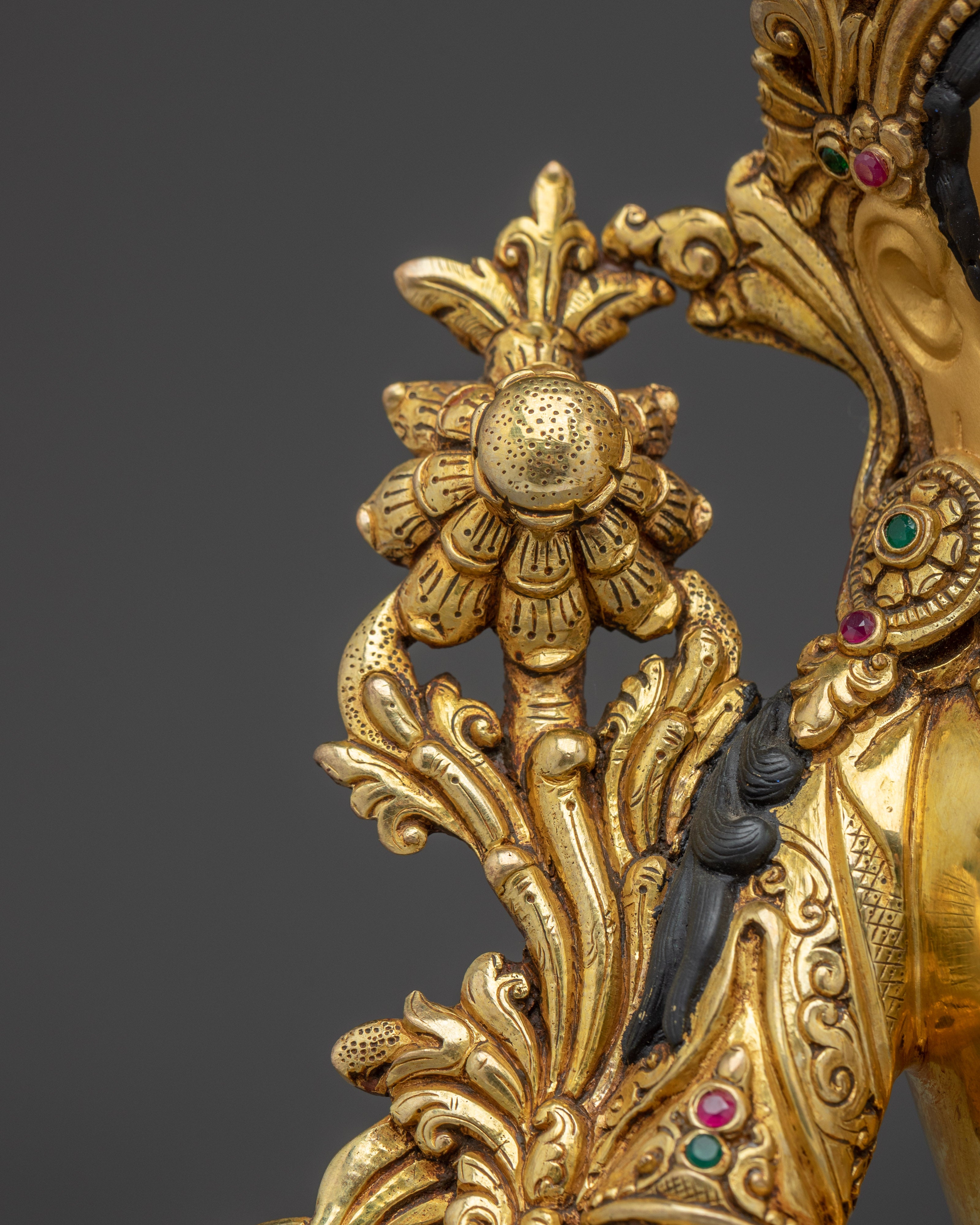 Golden Handmade Green Tara Art | Shyama Tara - Mother of Liberation