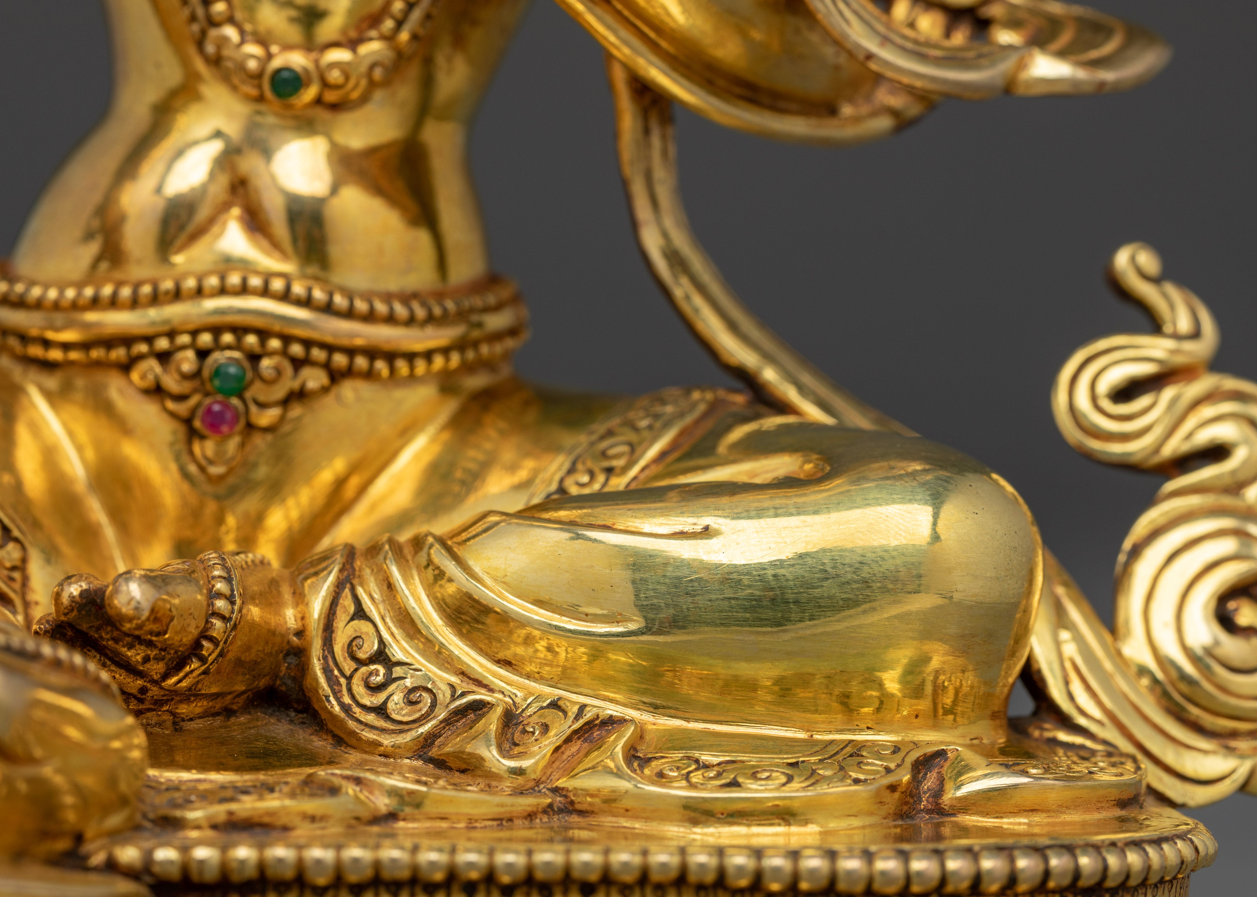 Golden Handmade Green Tara Art | Shyama Tara - Mother of Liberation