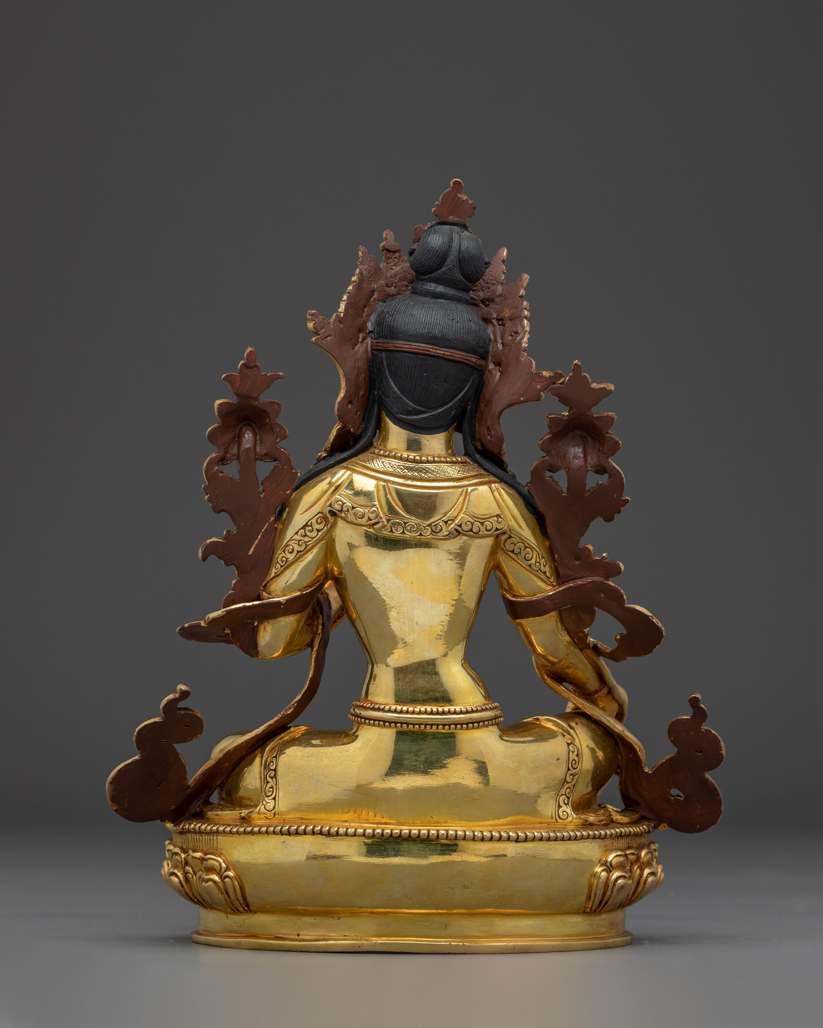 Golden Handmade Green Tara Art | Shyama Tara - Mother of Liberation