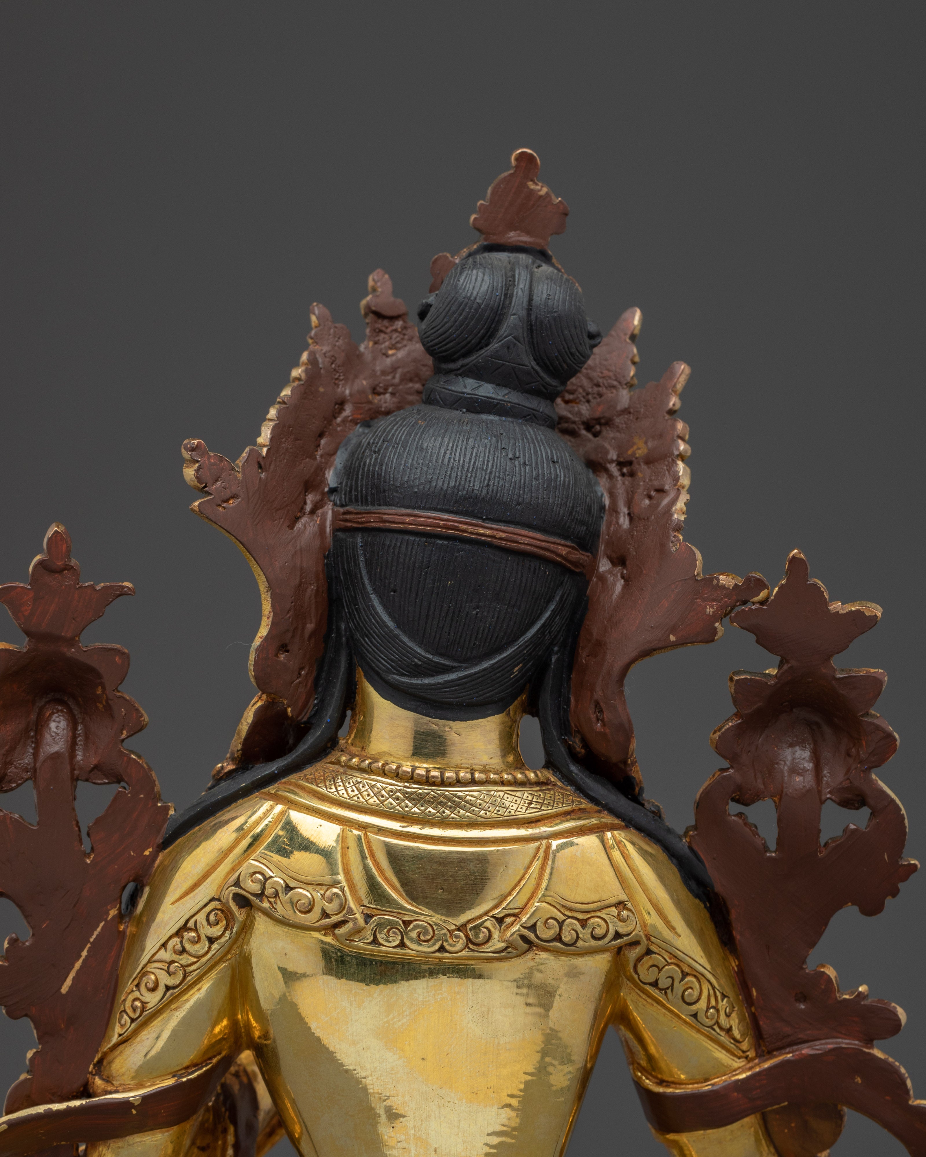 Golden Handmade Green Tara Art | Shyama Tara - Mother of Liberation