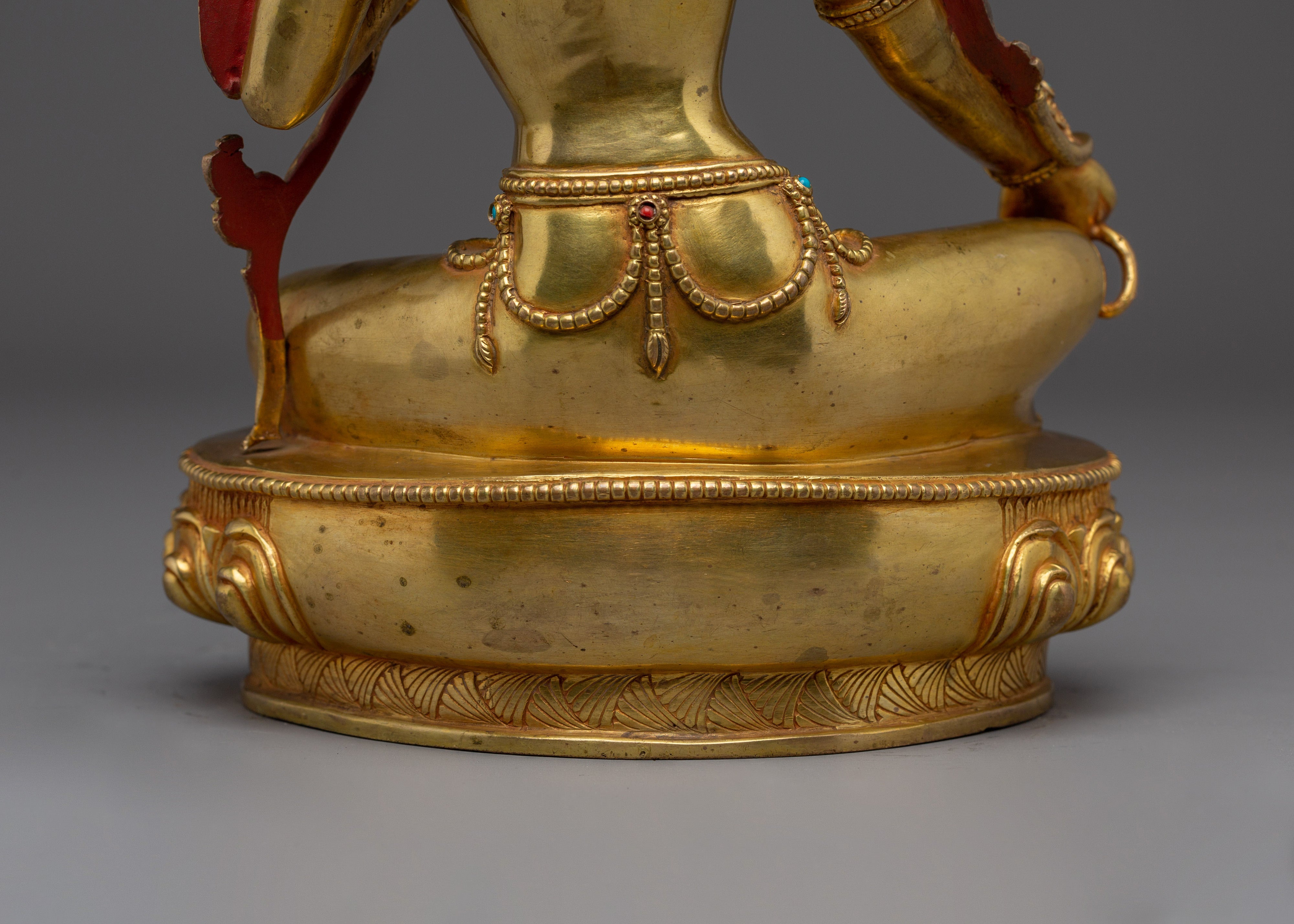 Golden Handmade Green Tara Artwork | Shyama Tara - Mother of Liberation