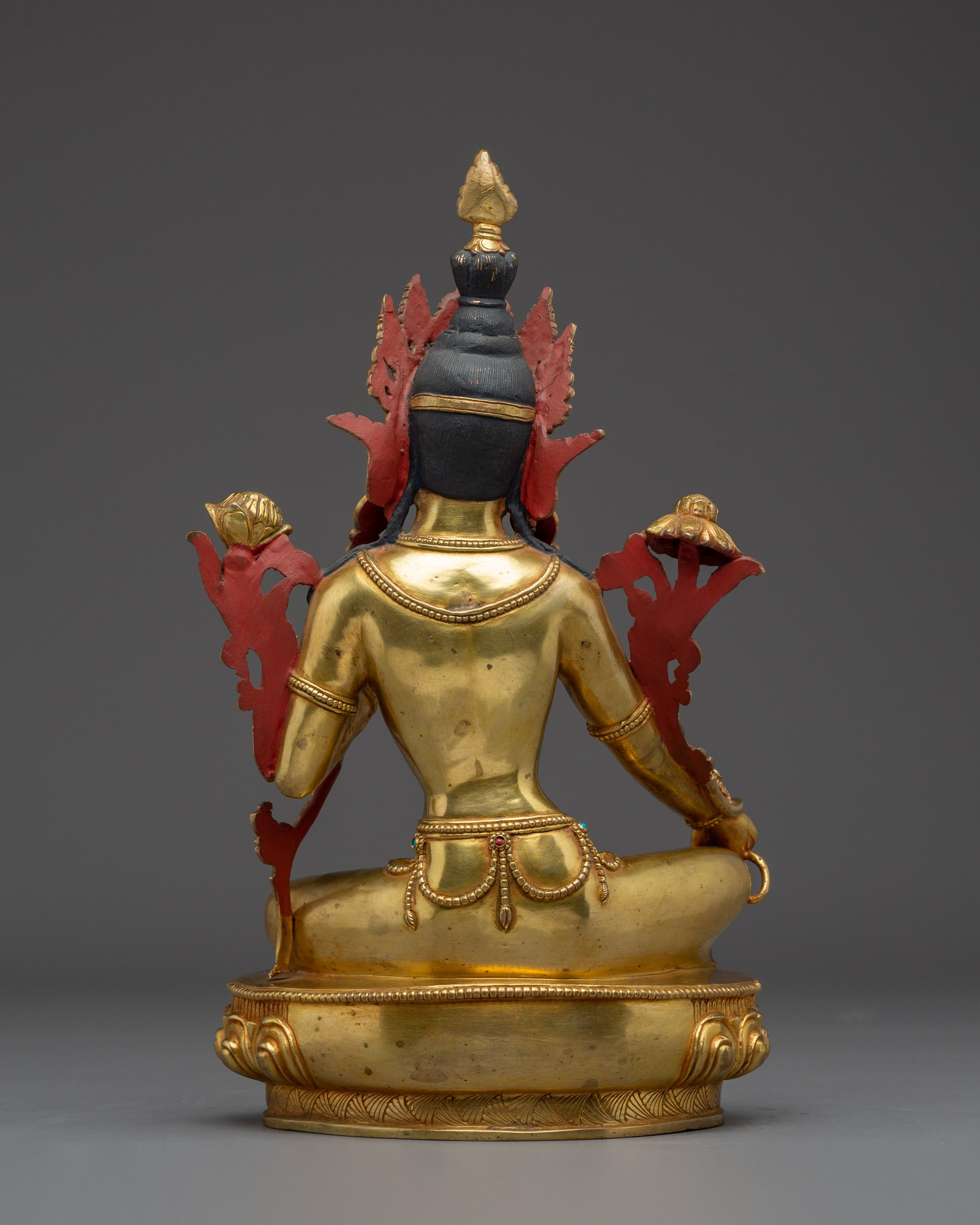 Golden Handmade Green Tara Artwork | Shyama Tara - Mother of Liberation