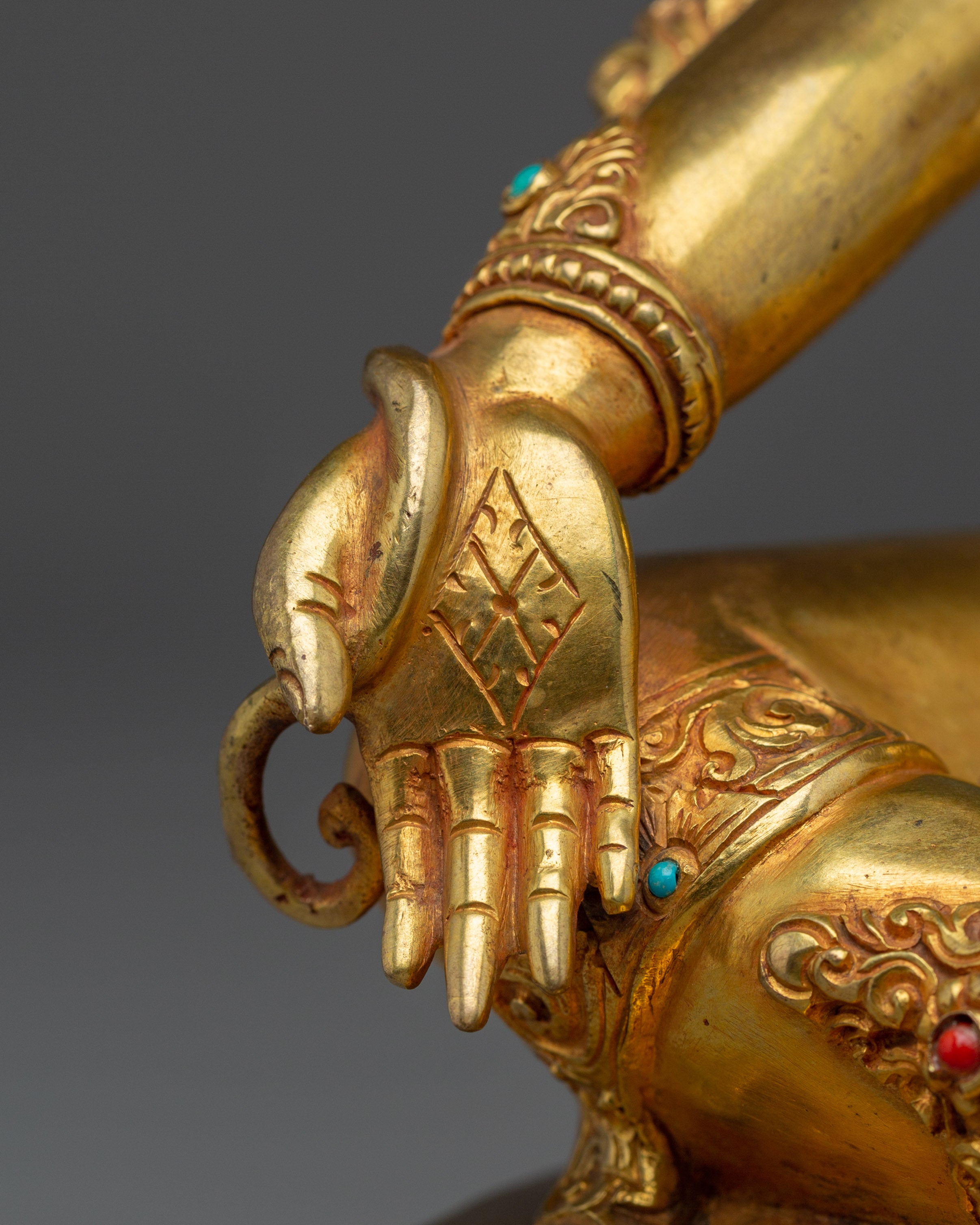 Golden Handmade Green Tara Artwork | Shyama Tara - Mother of Liberation