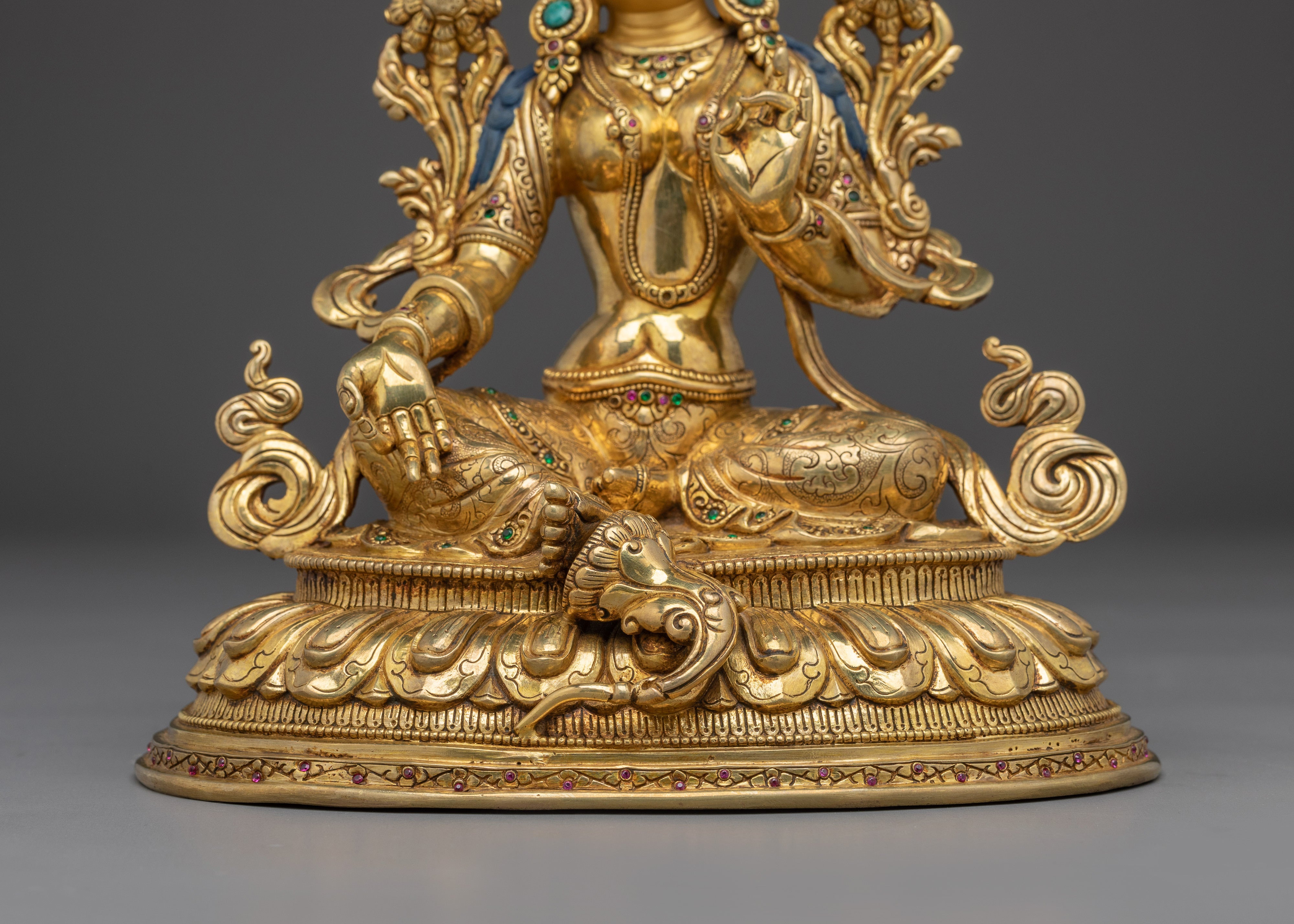 Radiant Statue of Bodhisattva Green Tara | Shyama Tara - Mother of Liberation